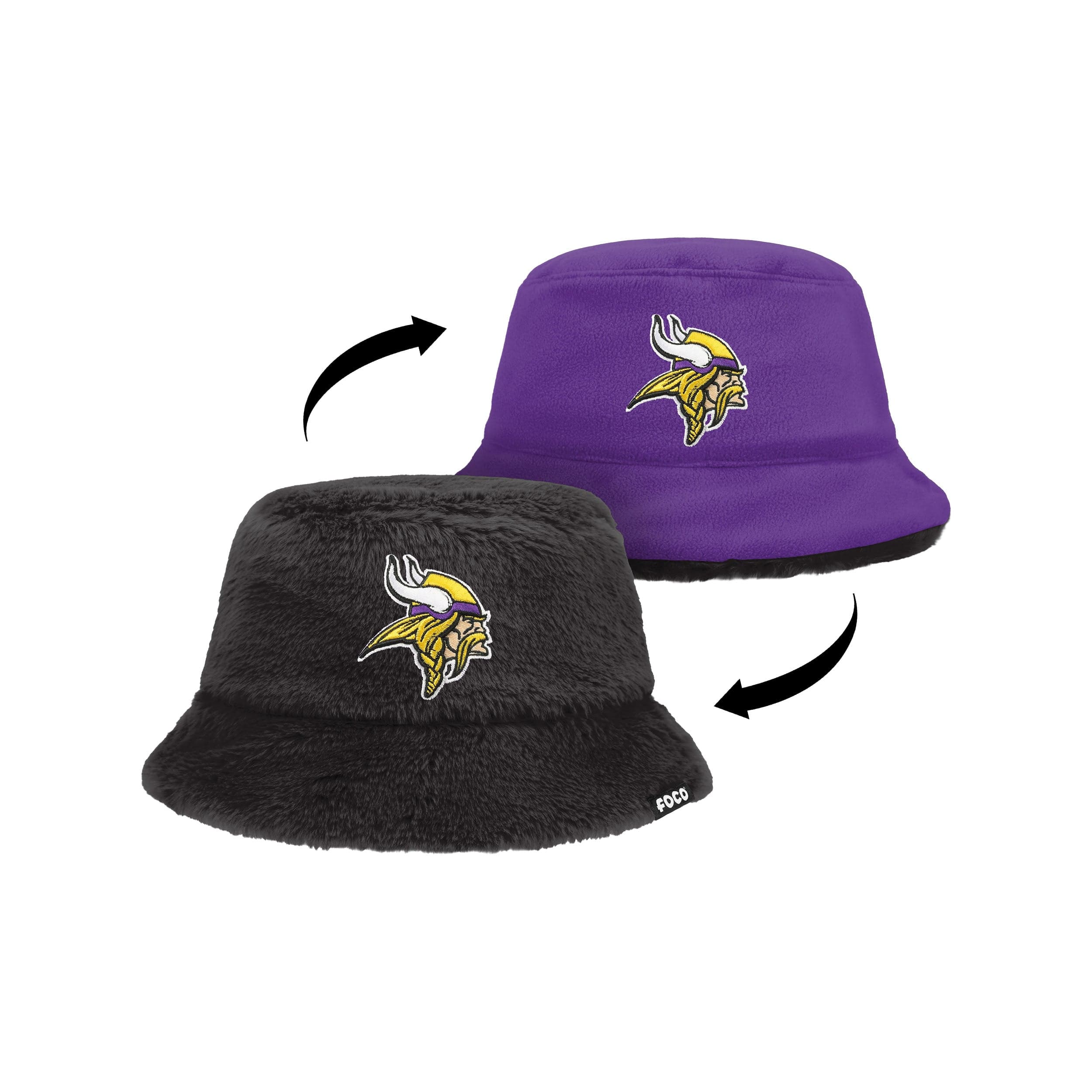 Minnesota Vikings NFL Reversible Faux Fur Bucket Hat - Image 4