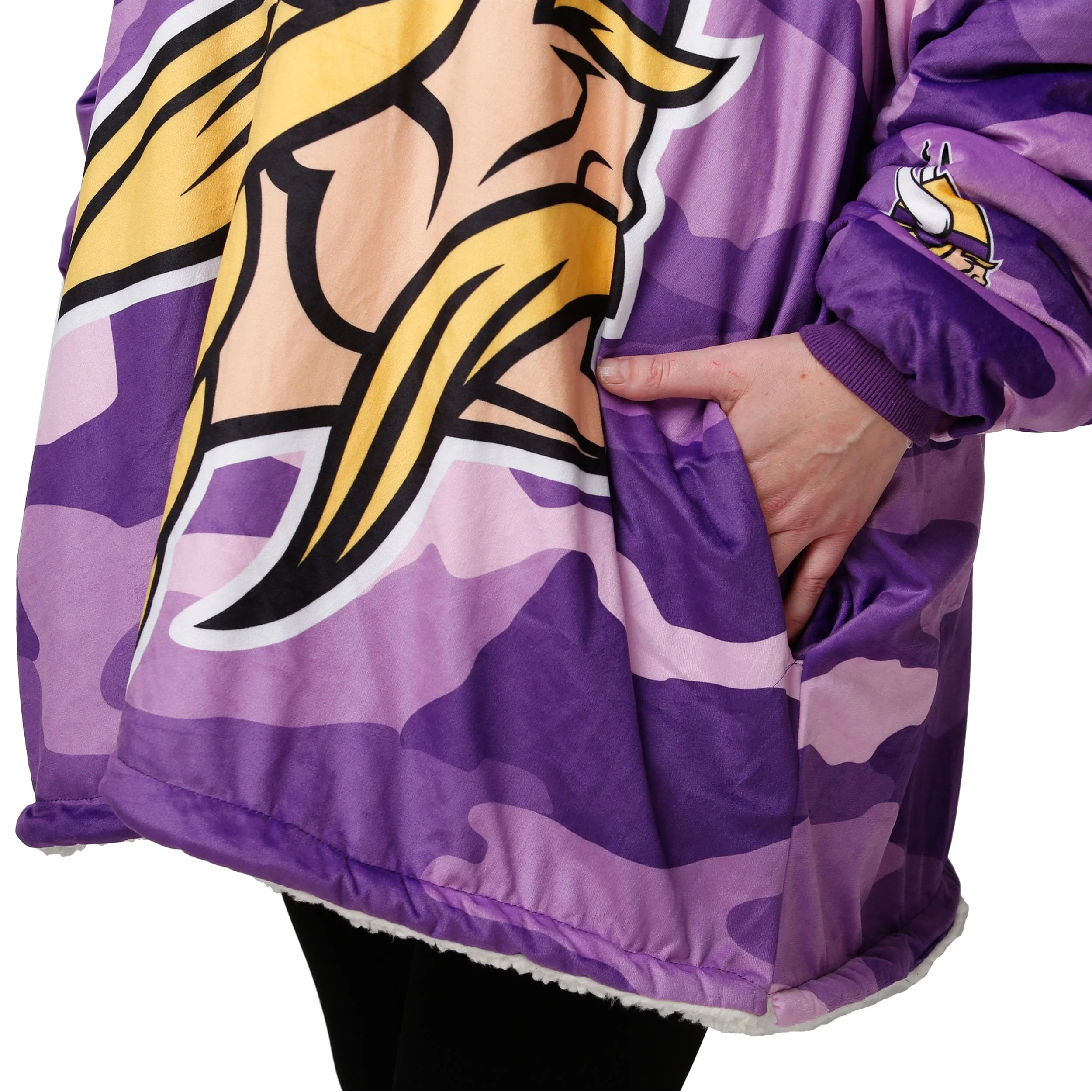 Minnesota Vikings NFL Reversible Team Color Camo Hoodeez - Image 5