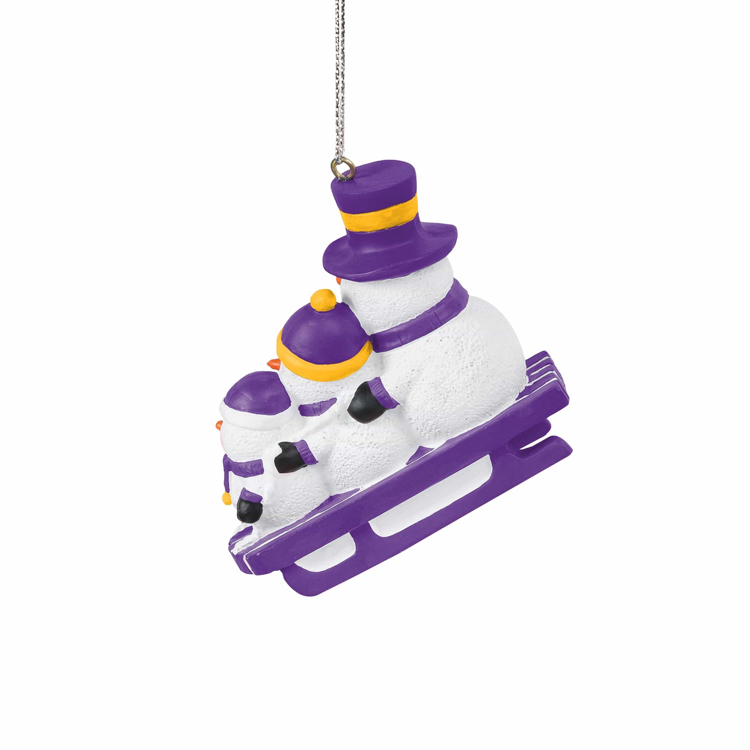 Minnesota Vikings NFL Sledding Snowmen Ornament - Image 3