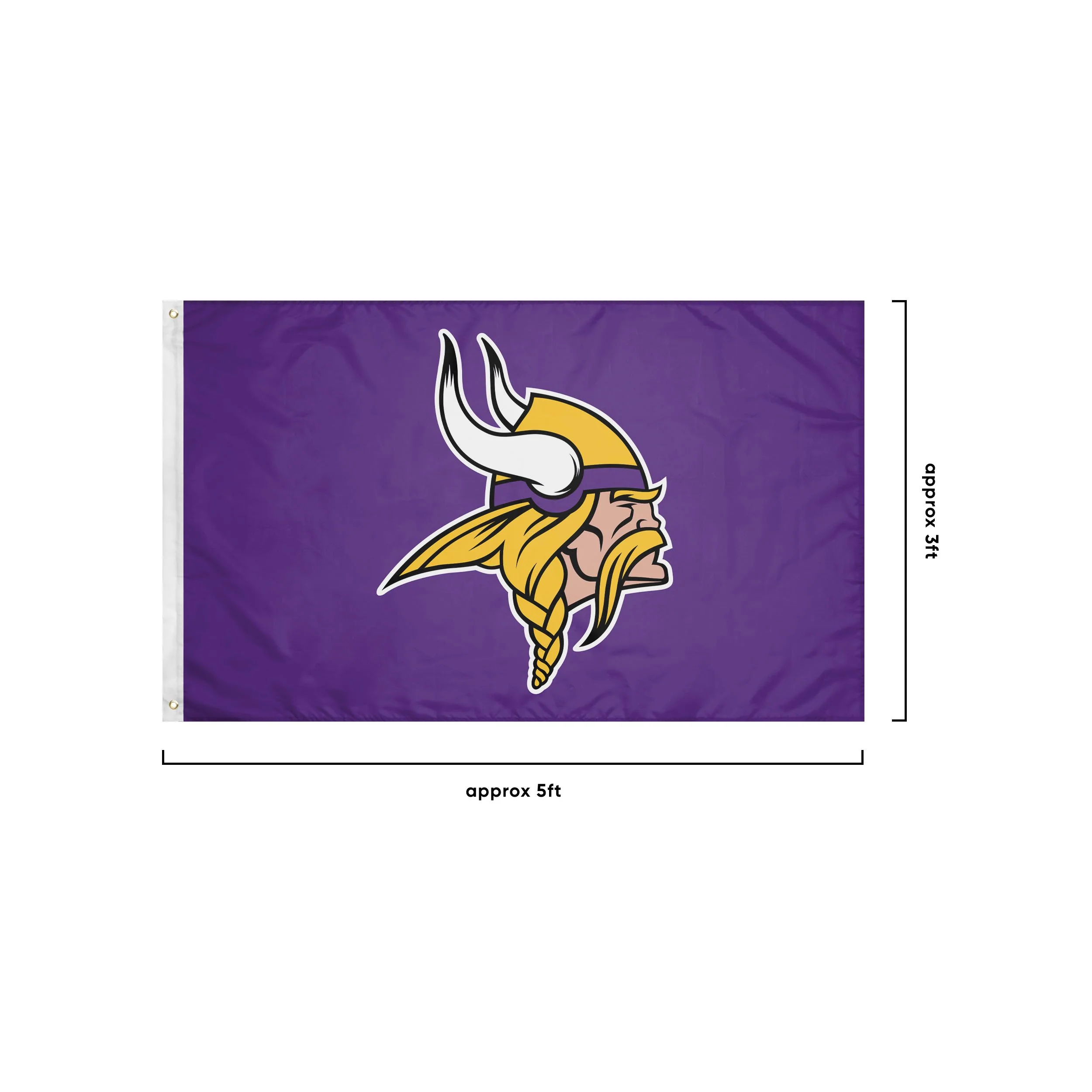 Minnesota Vikings NFL Solid Horizontal Flag - Image 2