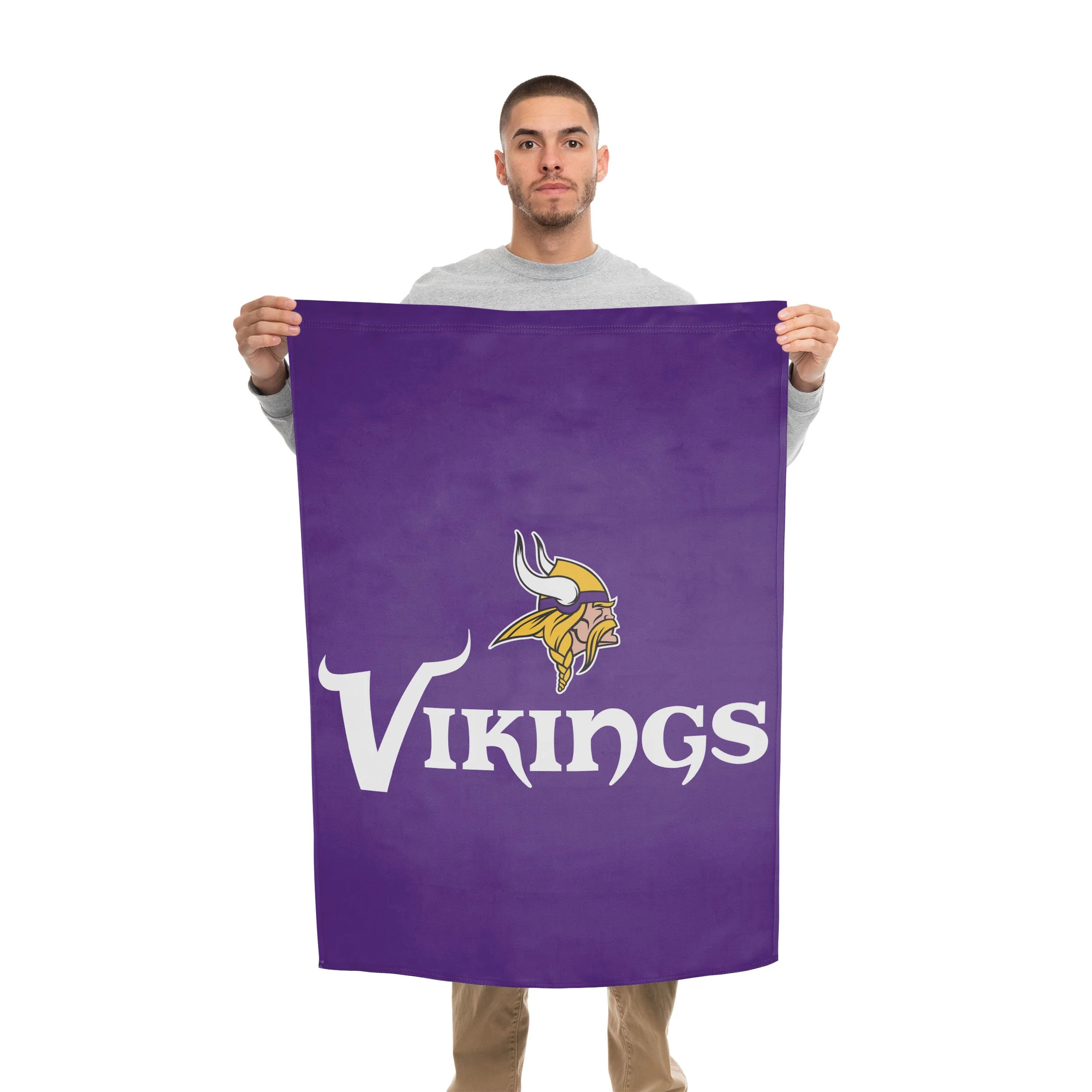 Minnesota Vikings NFL Solid Vertical Flag - Image 2