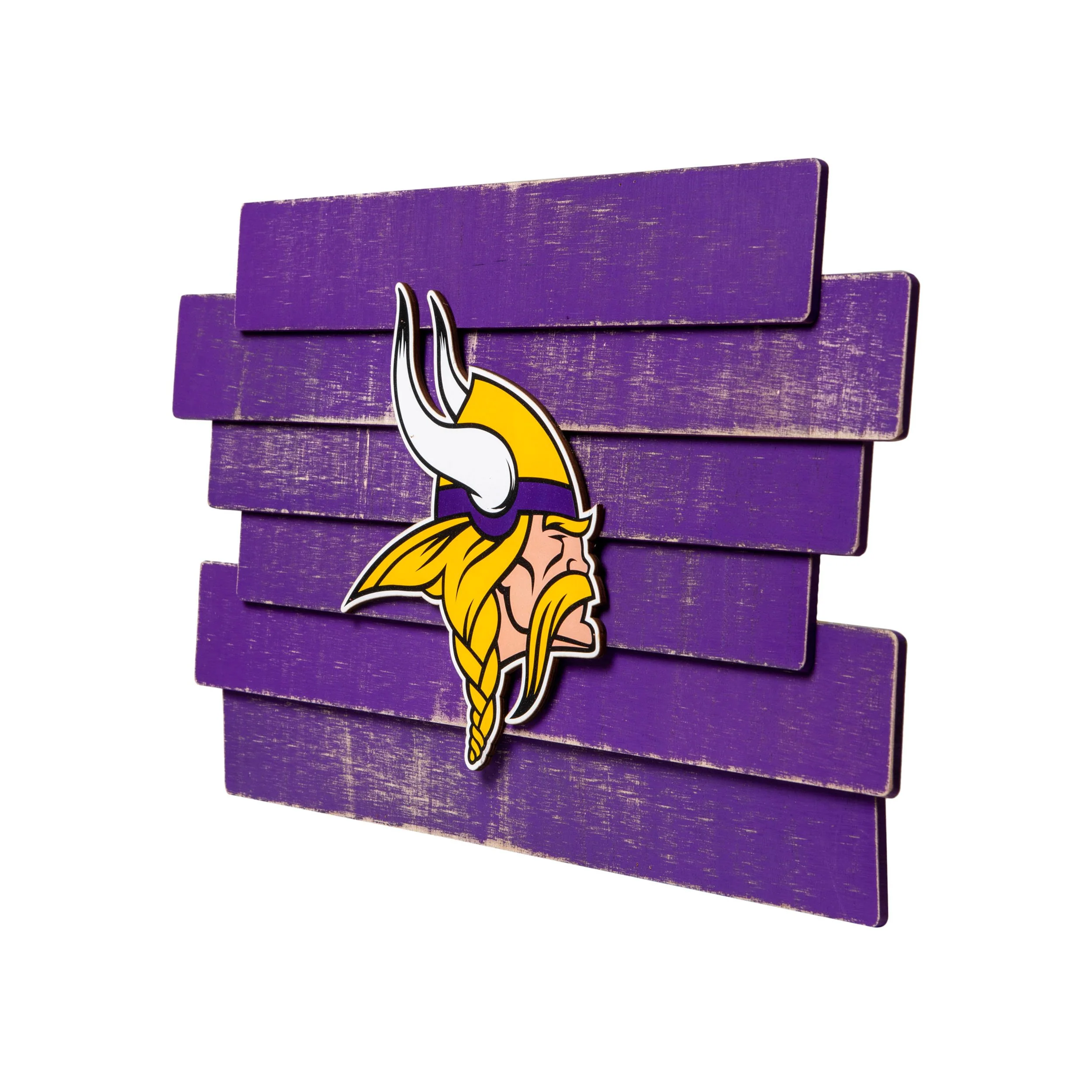 Minnesota Vikings NFL Staggered Wood Logo Sign - Image 2