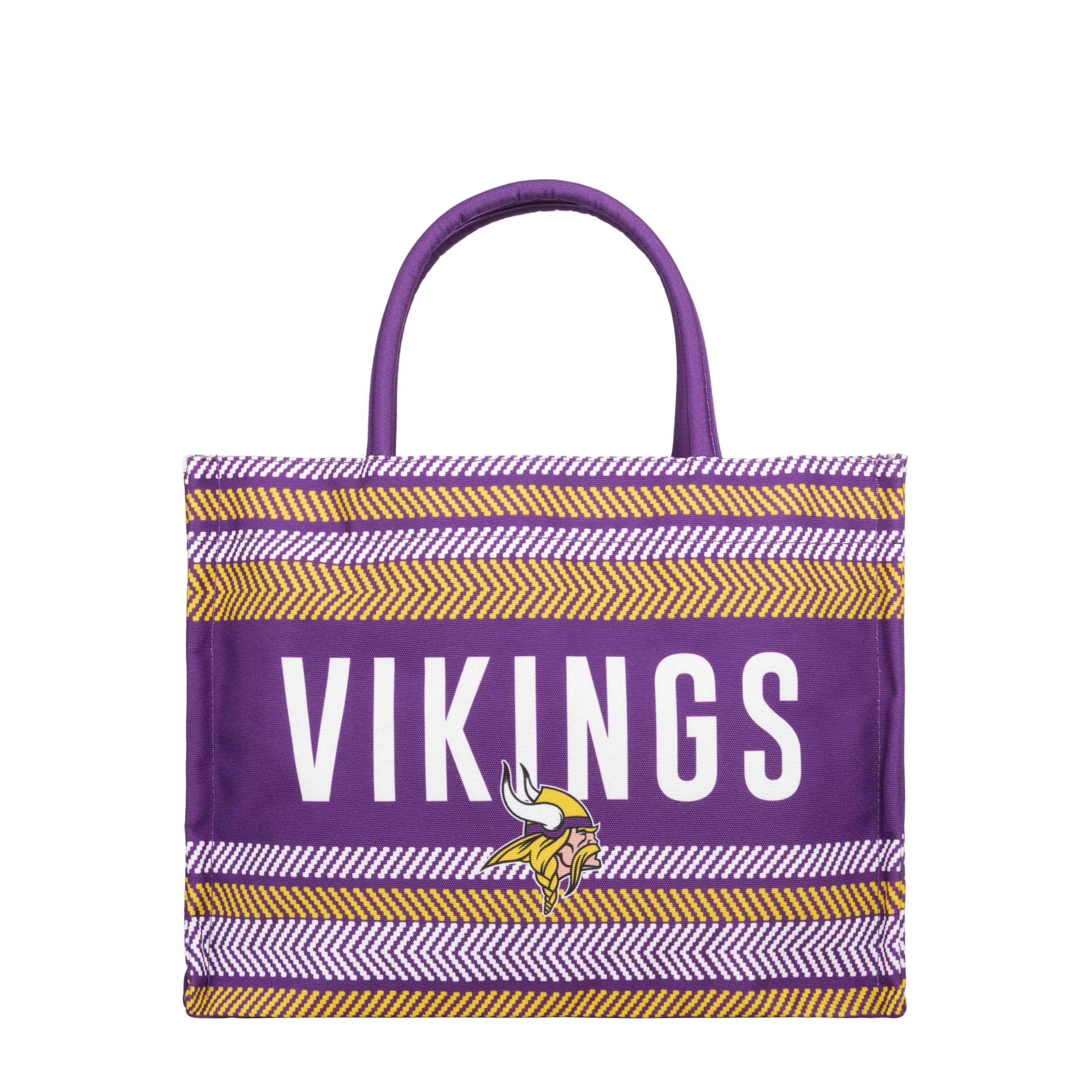Minnesota Vikings NFL Stitch Pattern Canvas Tote Bag