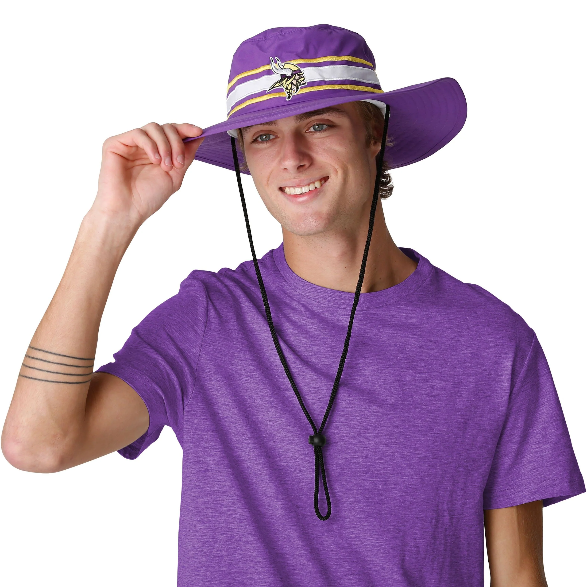 Minnesota Vikings NFL Team Stripe Boonie Hat - Image 2