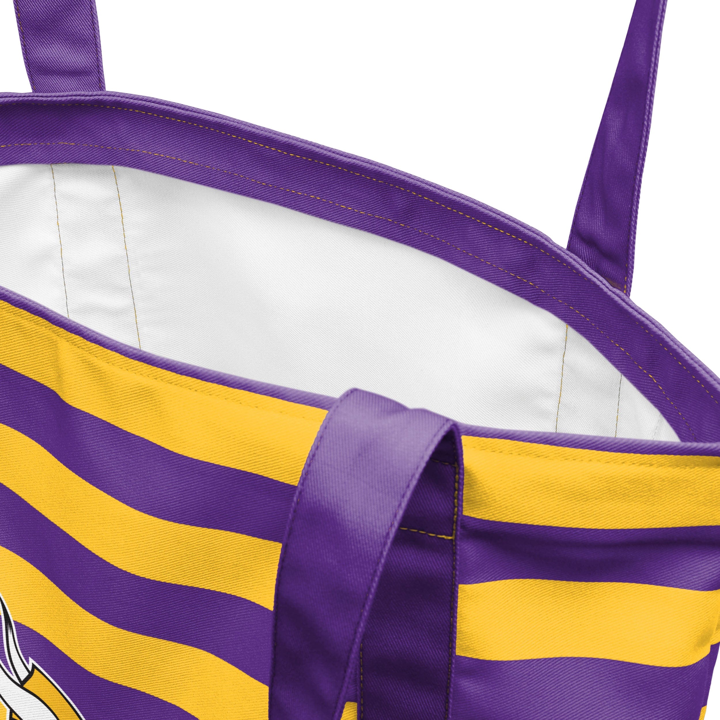 Minnesota Vikings NFL Team Stripe Canvas Tote Bag - Image 4