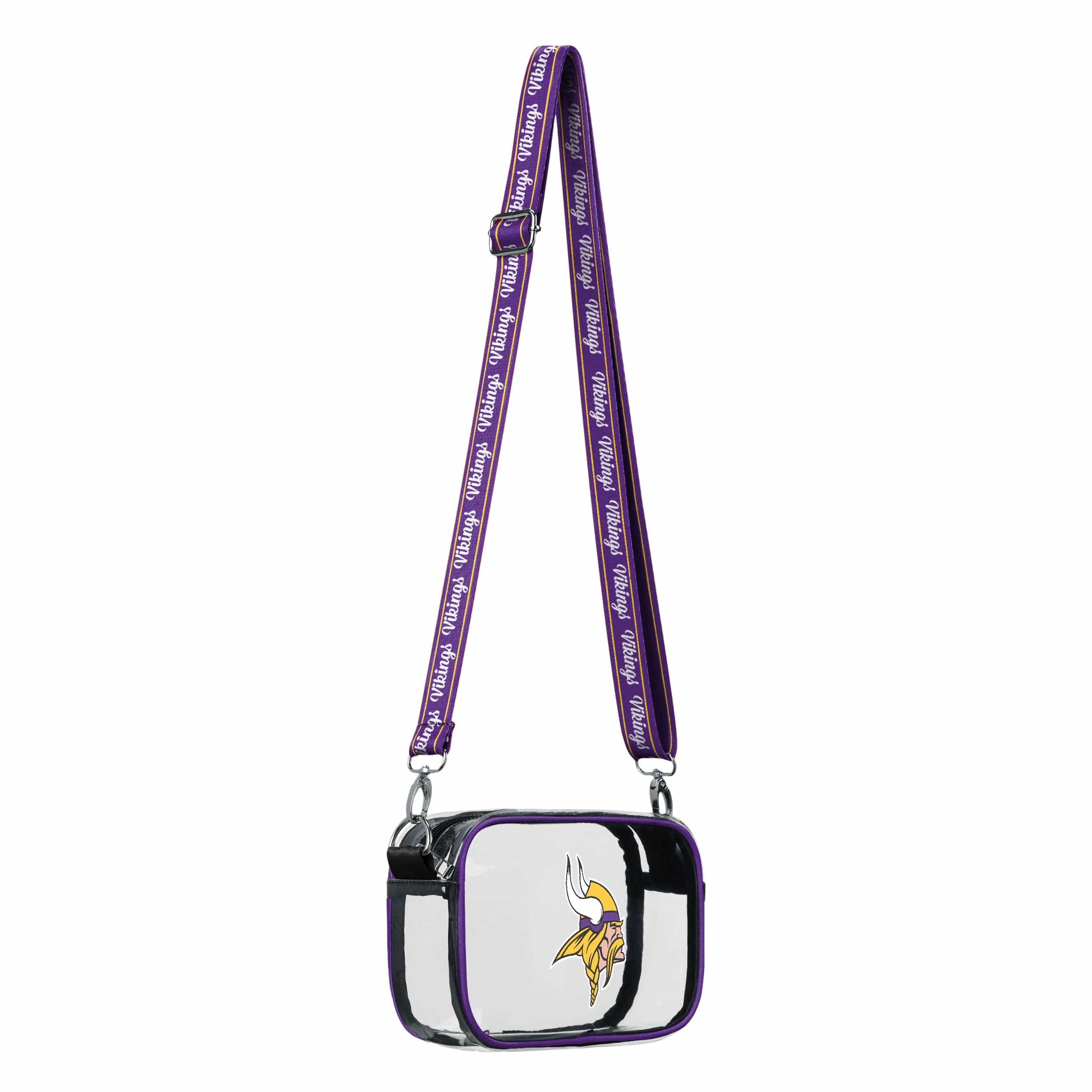 Minnesota Vikings NFL Team Stripe Clear Crossbody Bag - Image 2