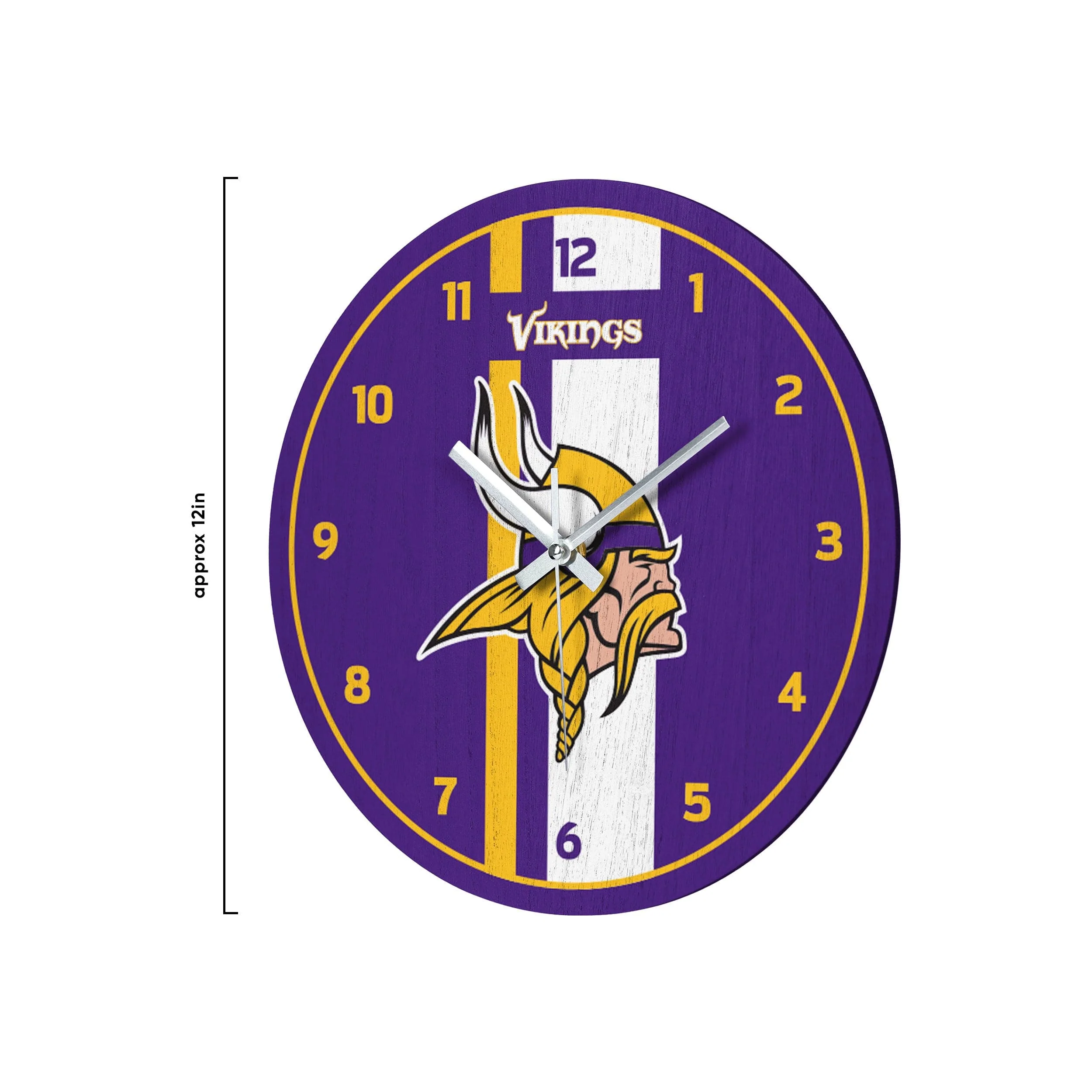 Minnesota Vikings NFL Team Stripe Clock - Image 2