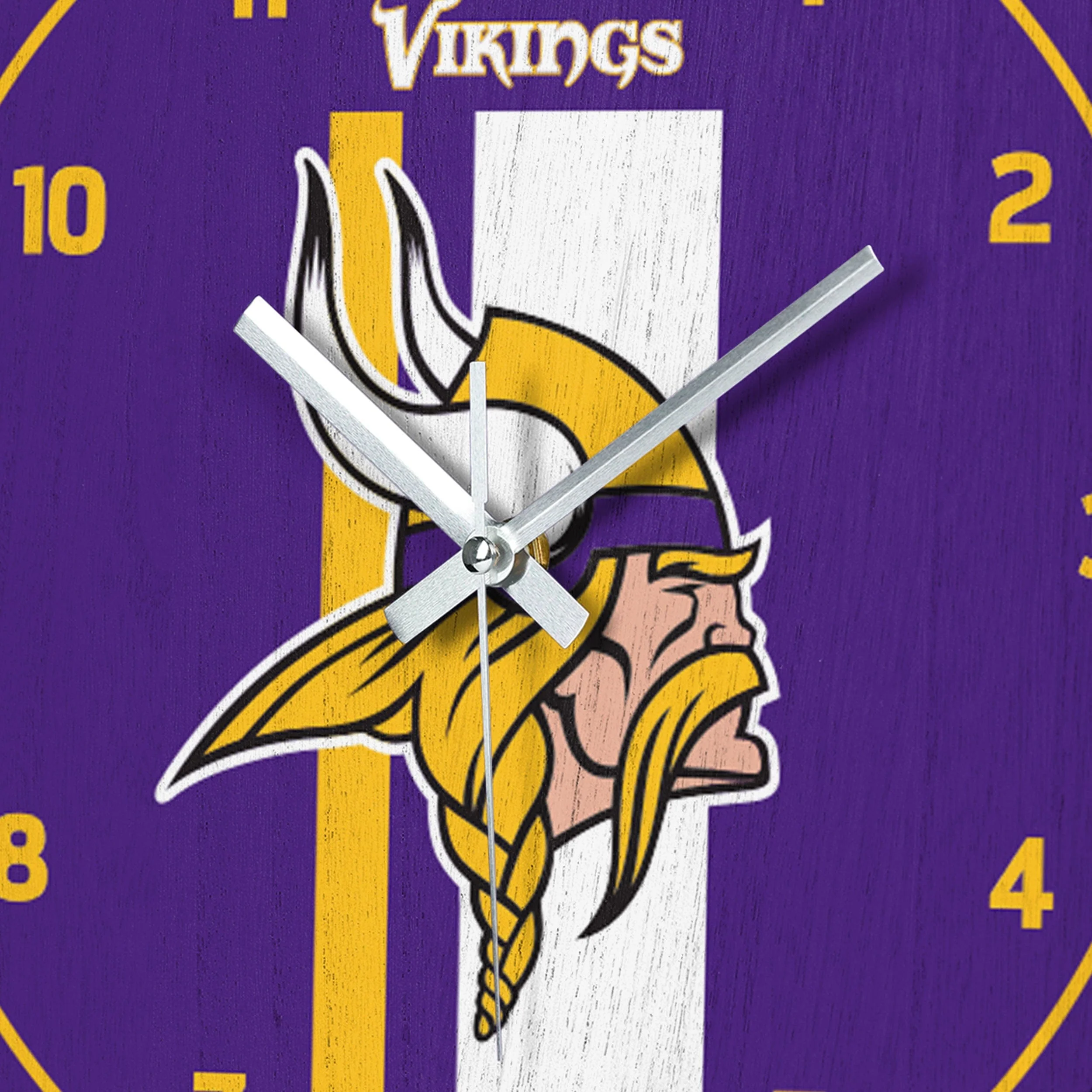 Minnesota Vikings NFL Team Stripe Clock - Image 3