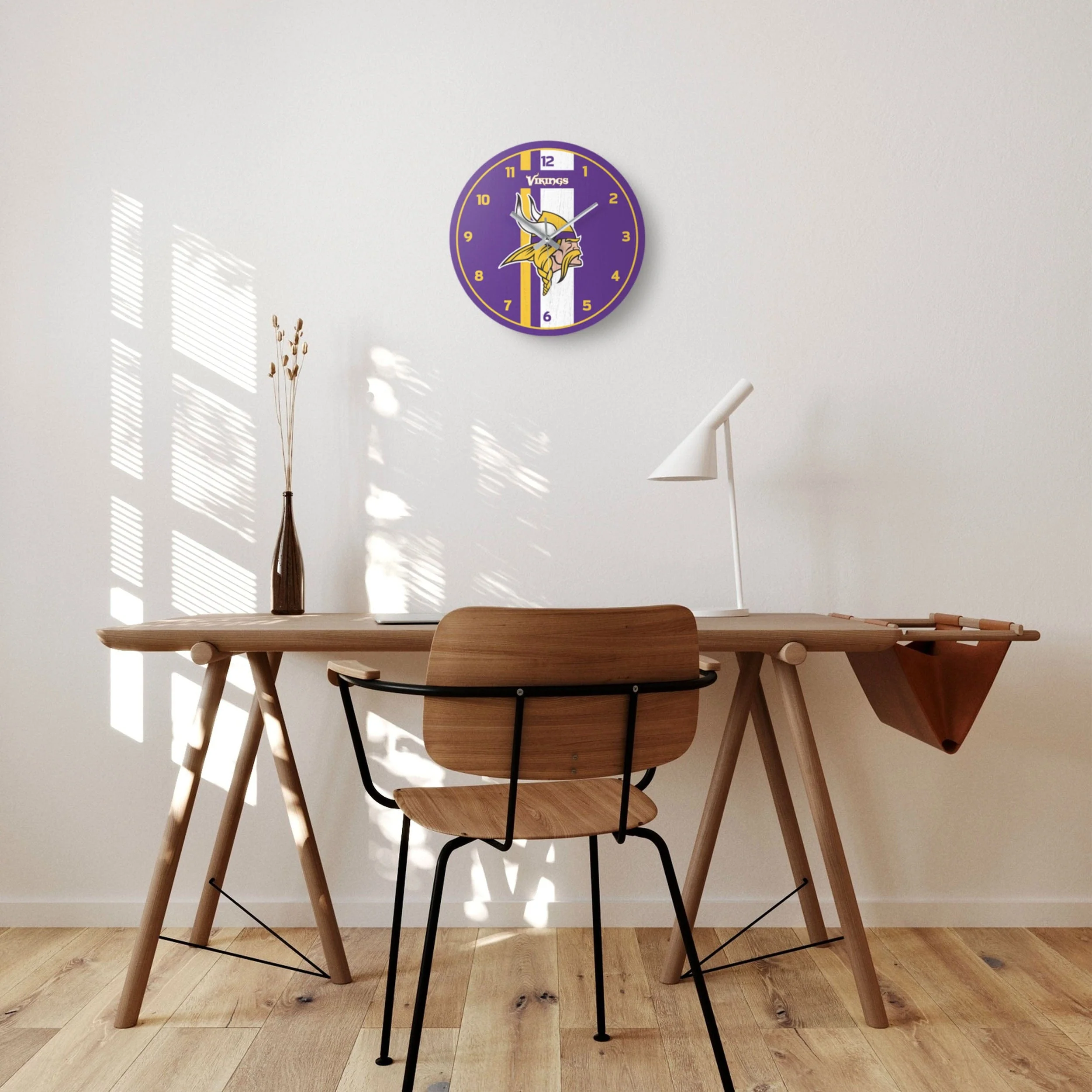 Minnesota Vikings NFL Team Stripe Clock - Image 4