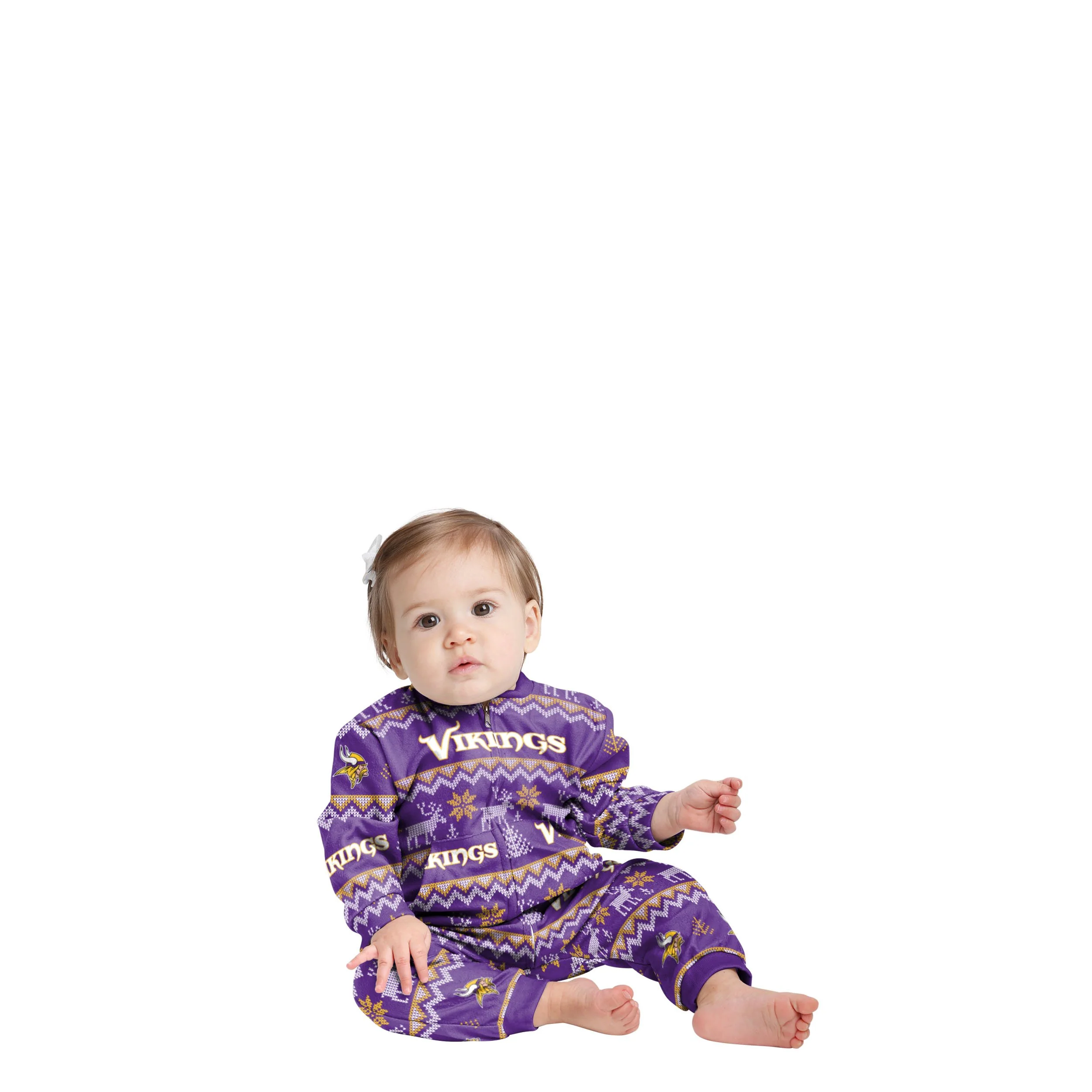 Minnesota Vikings NFL Ugly Pattern Family Holiday Pajamas - Image 2