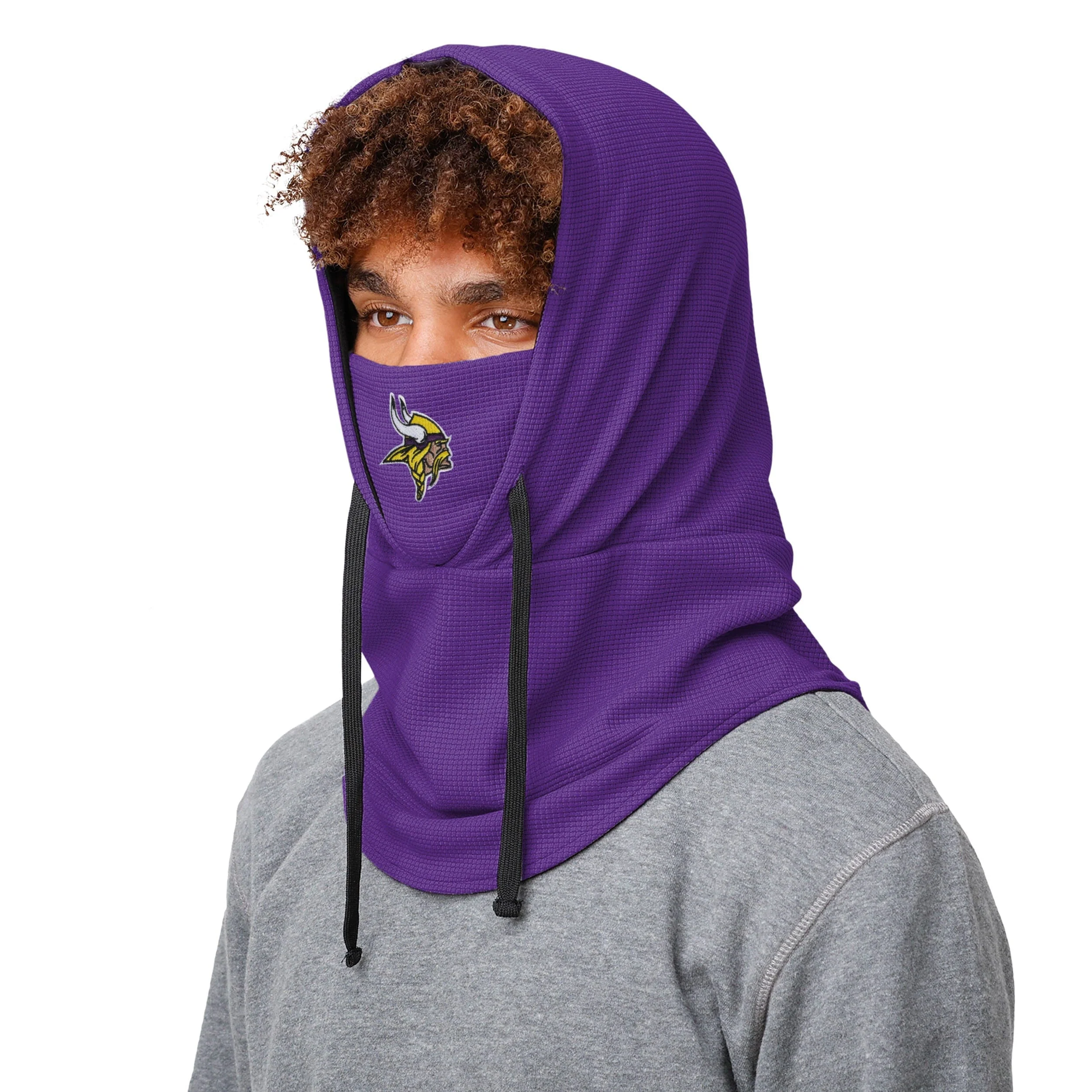 Minnesota Vikings NFL Waffle Drawstring Hooded Gaiter - Image 3