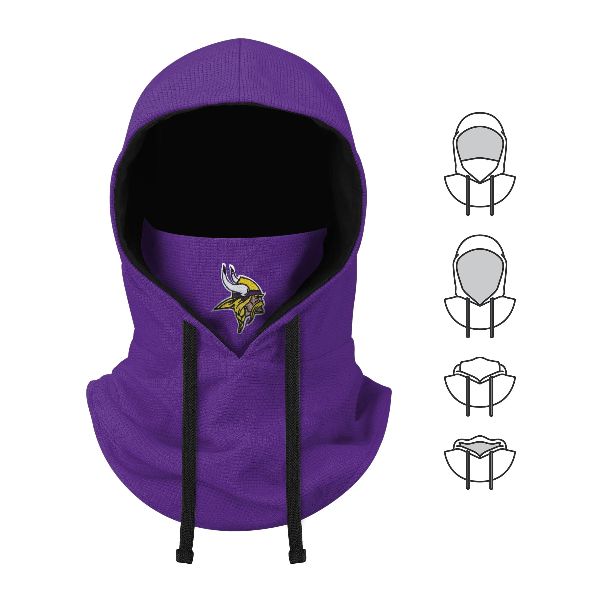 Minnesota Vikings NFL Waffle Drawstring Hooded Gaiter - Image 5