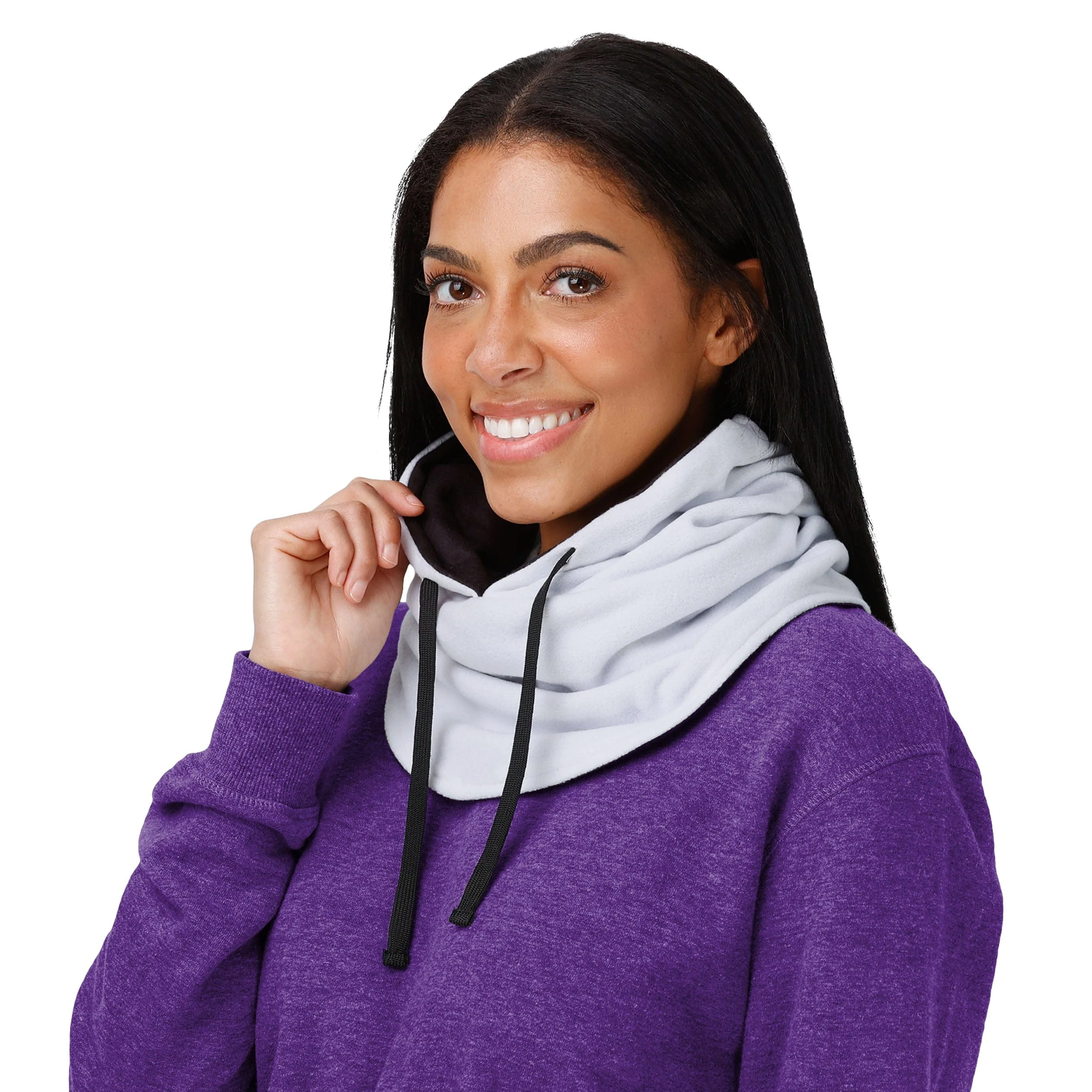 Minnesota Vikings NFL White Drawstring Hooded Gaiter - Image 4