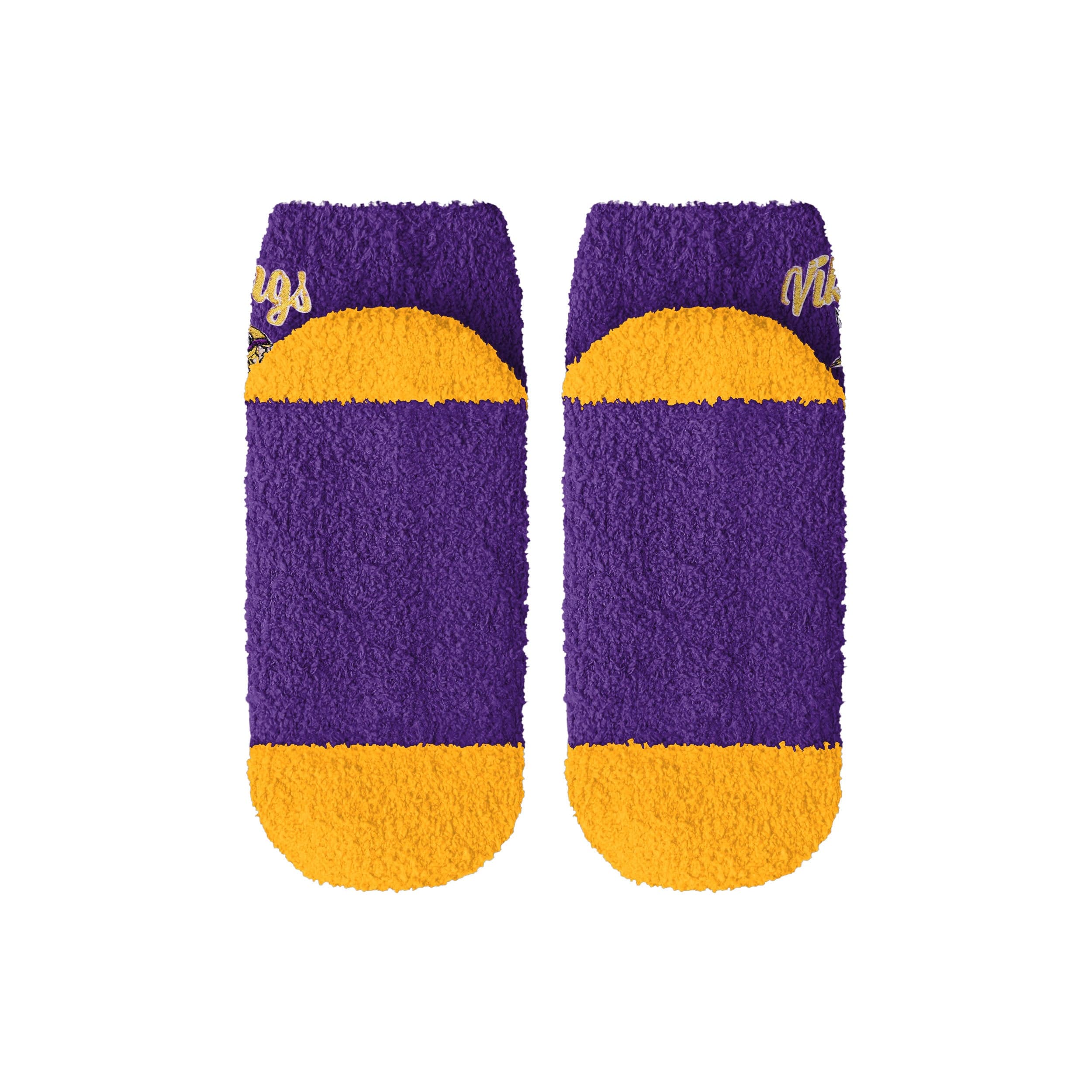 Minnesota Vikings NFL Womens 2 Pack Script Logo Fuzzy Ankle Socks - Image 6