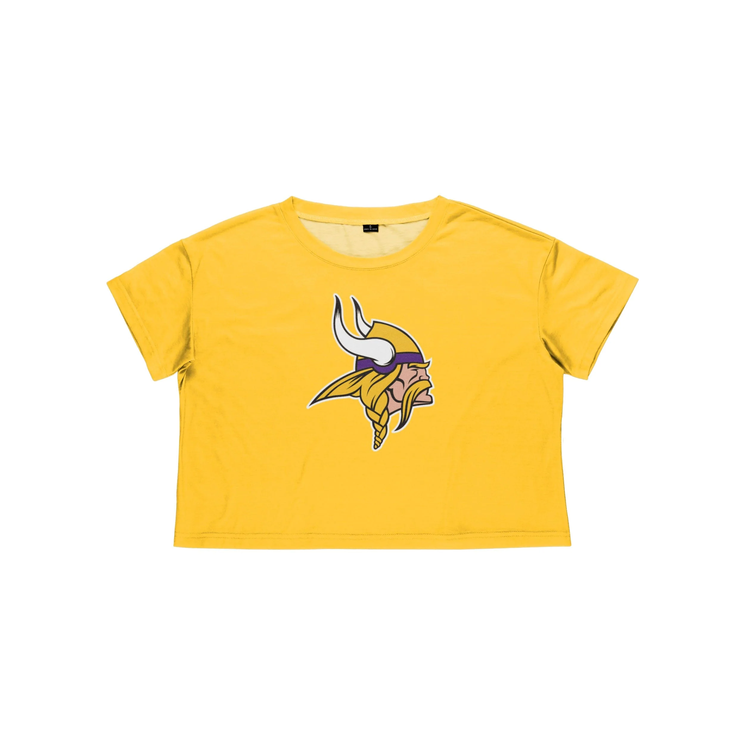 Minnesota Vikings NFL Womens Alternate Team Color Crop Top - Image 3
