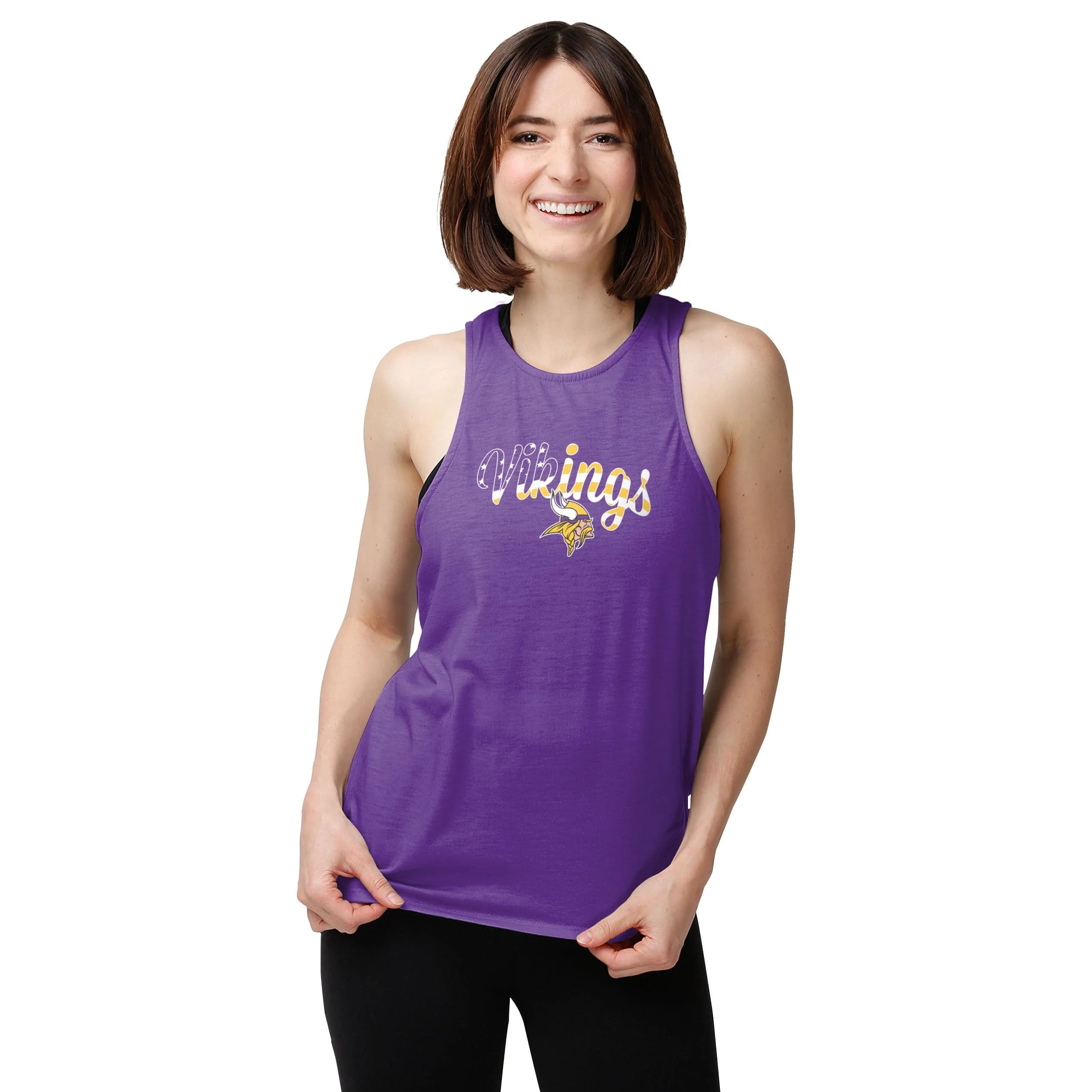 Minnesota Vikings NFL Womens Americana Tie-Breaker Sleeveless Top - Image 2