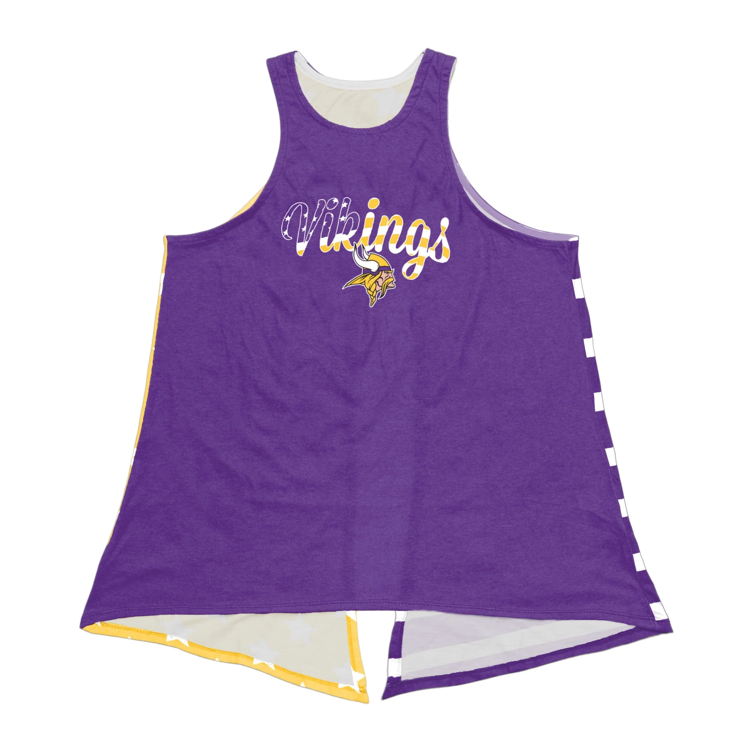 Minnesota Vikings NFL Womens Americana Tie-Breaker Sleeveless Top - Image 3