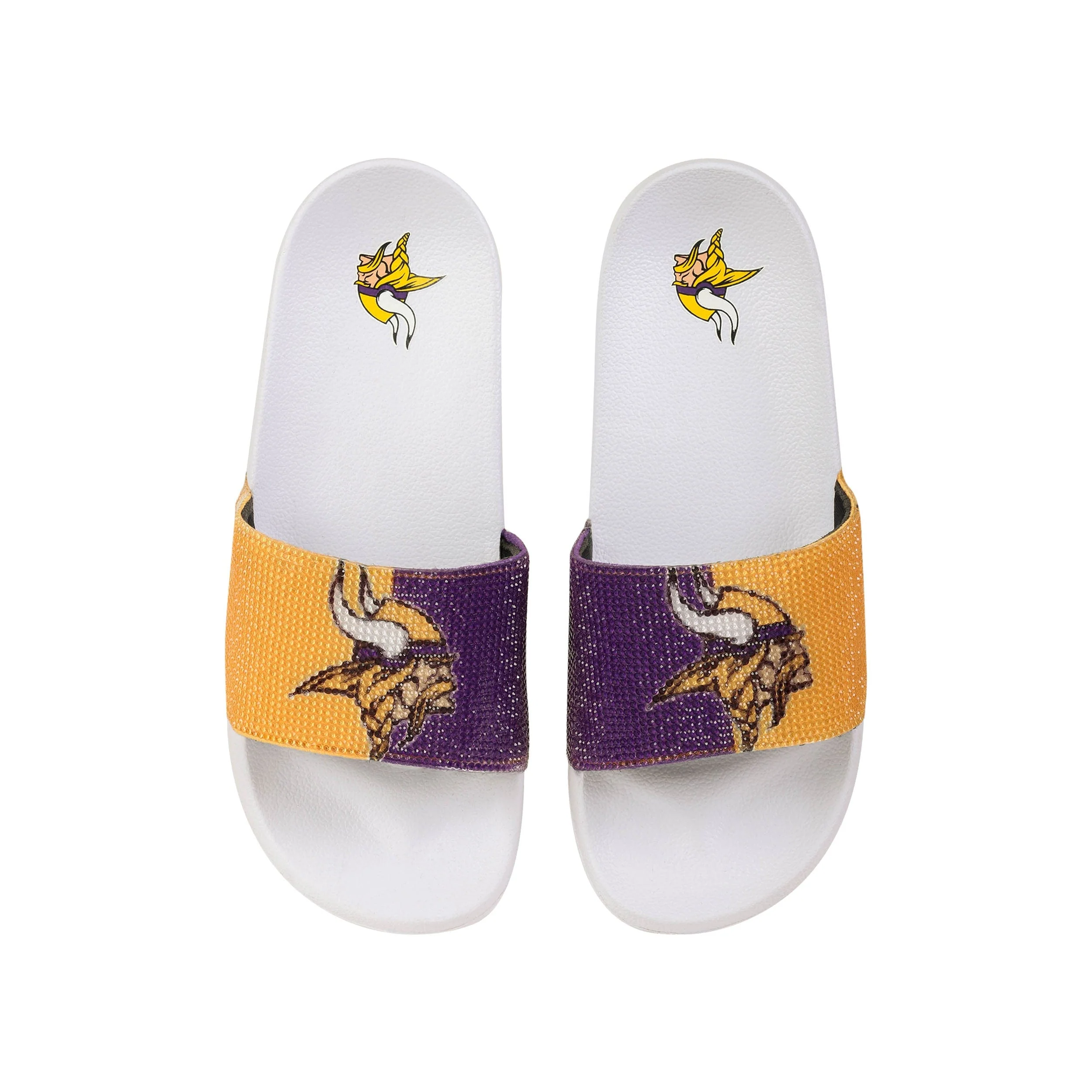 Minnesota Vikings NFL Womens Big Logo Shimmer Slide - Image 2