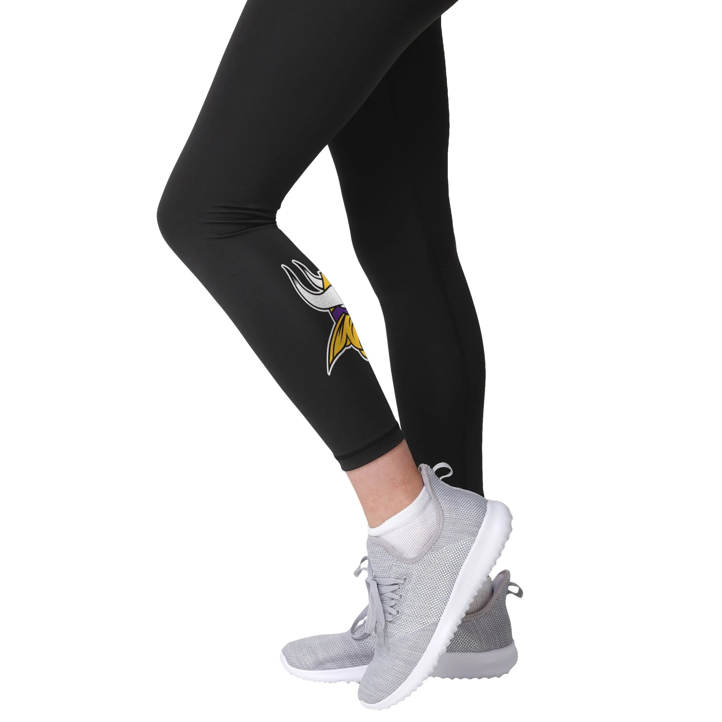 Minnesota Vikings NFL Womens Calf Logo Black Leggings - Image 4