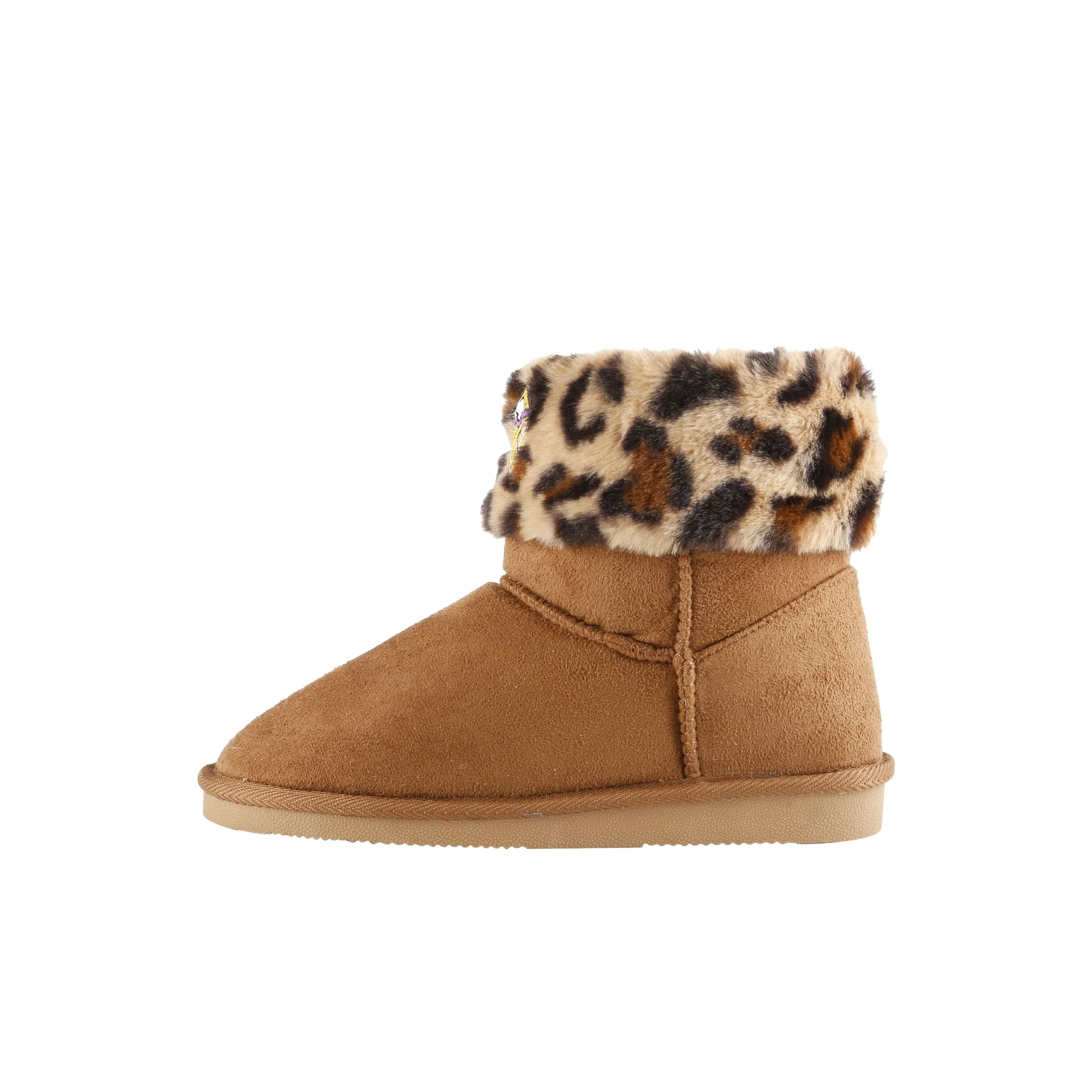 Minnesota Vikings NFL Womens Cheetah Fur Boots - Image 3
