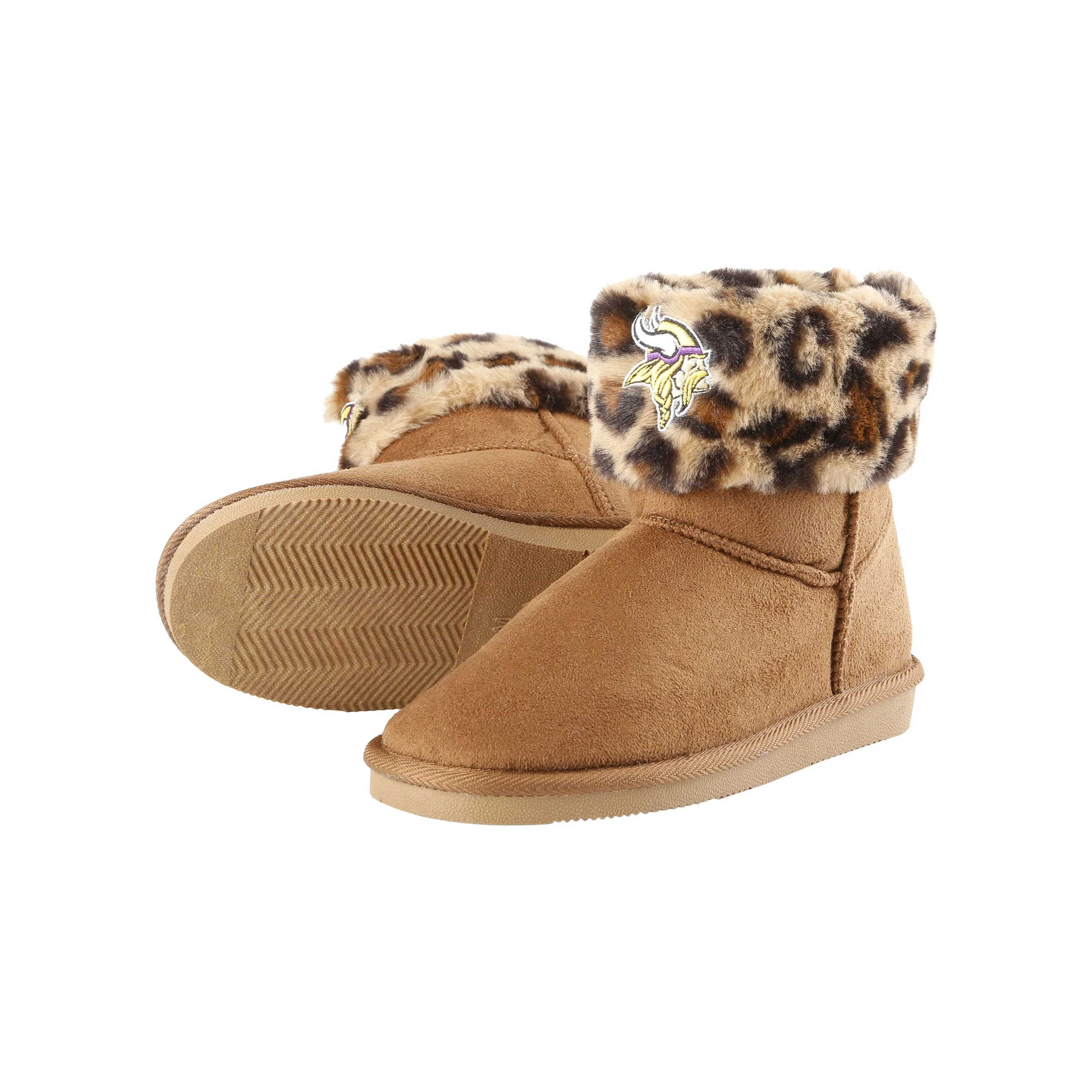 Minnesota Vikings NFL Womens Cheetah Fur Boots - Image 4