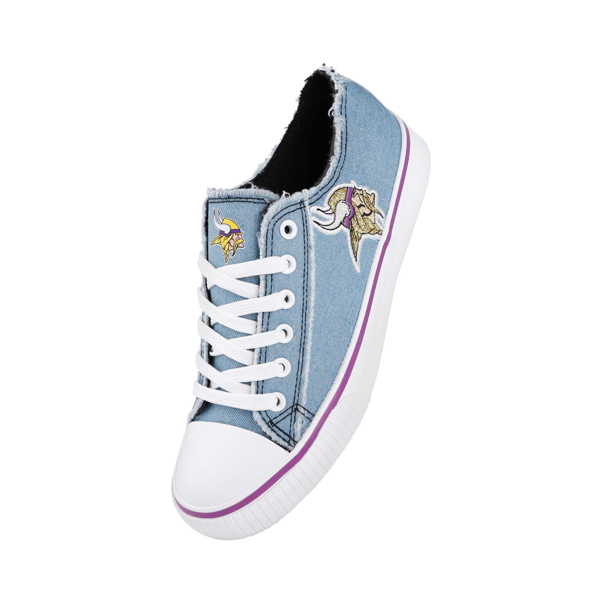 Minnesota Vikings NFL Womens Denim Low Top Canvas Shoes - Image 2