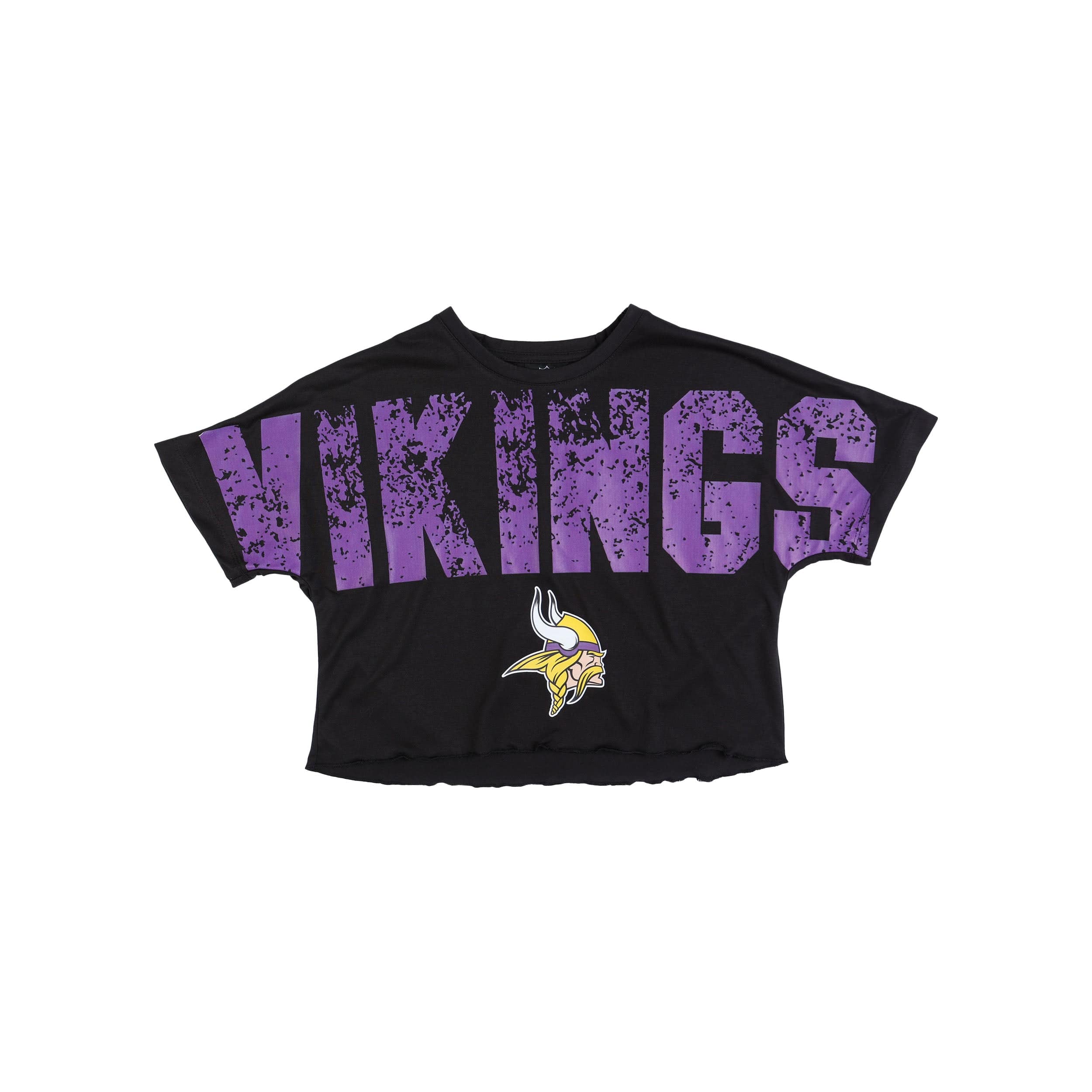 Minnesota Vikings NFL Womens Distressed Wordmark Crop Top - Image 3