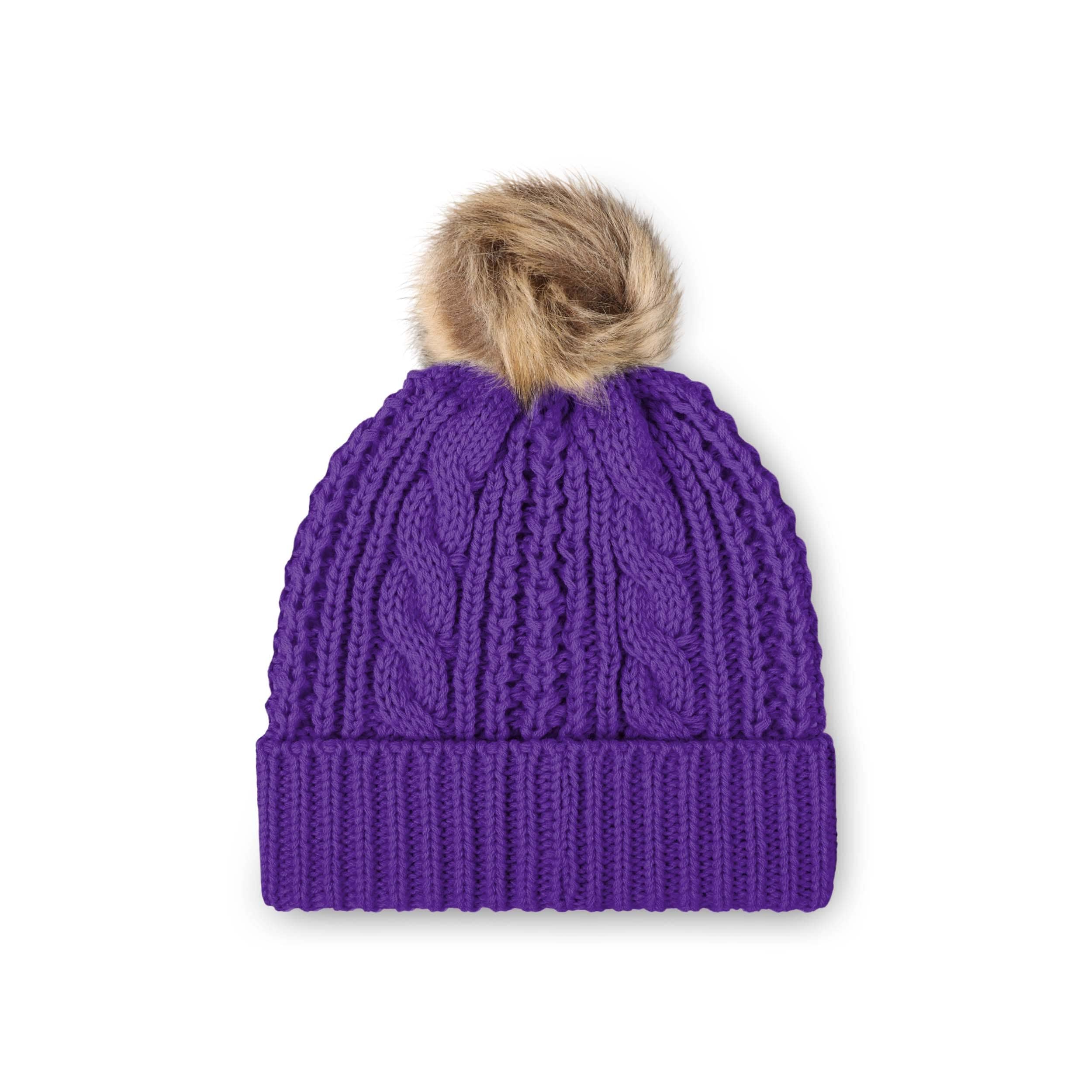 Minnesota Vikings NFL Womens Faux Fur Pom Beanie - Image 2