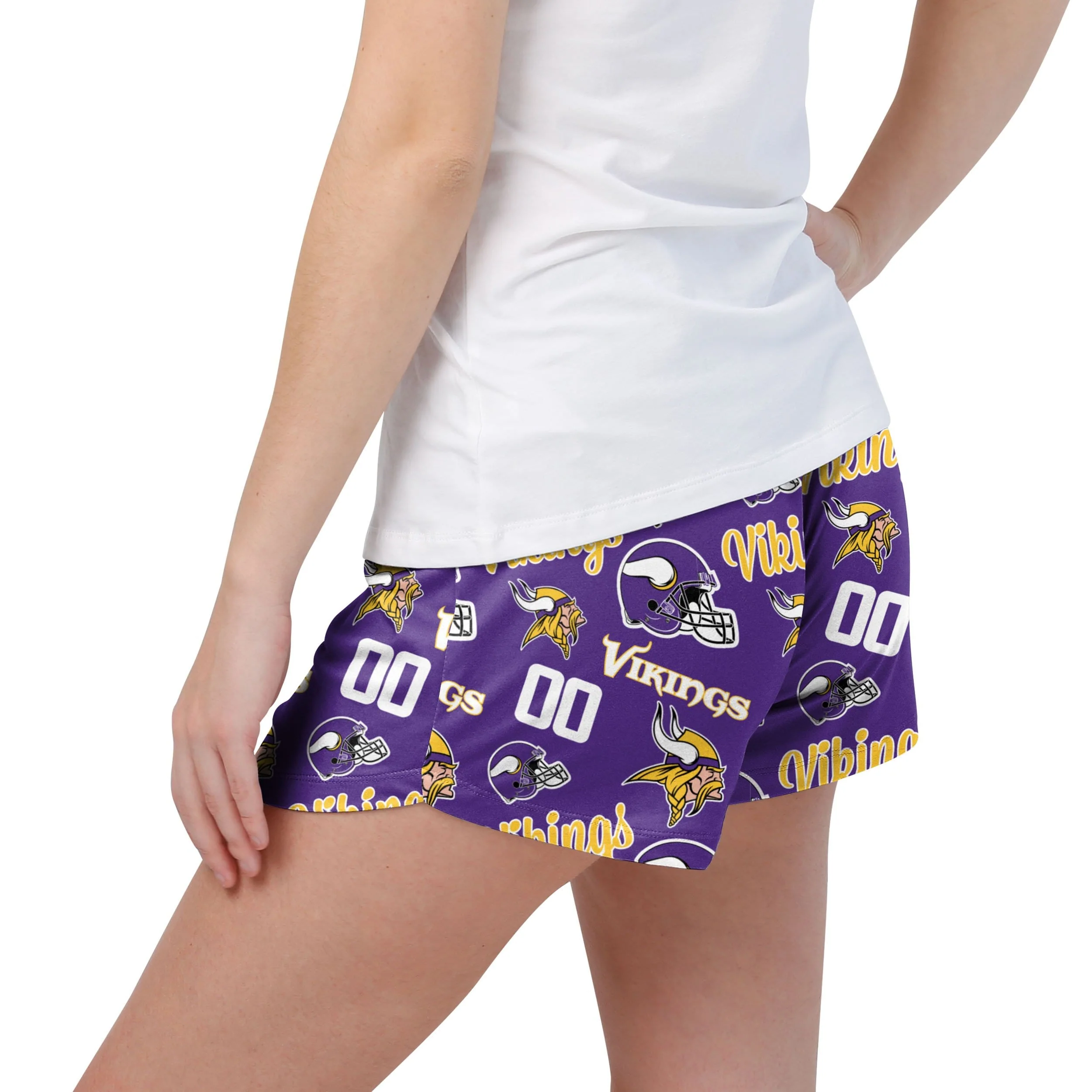 Minnesota Vikings NFL Womens Gameday Ready Lounge Shorts - Image 2