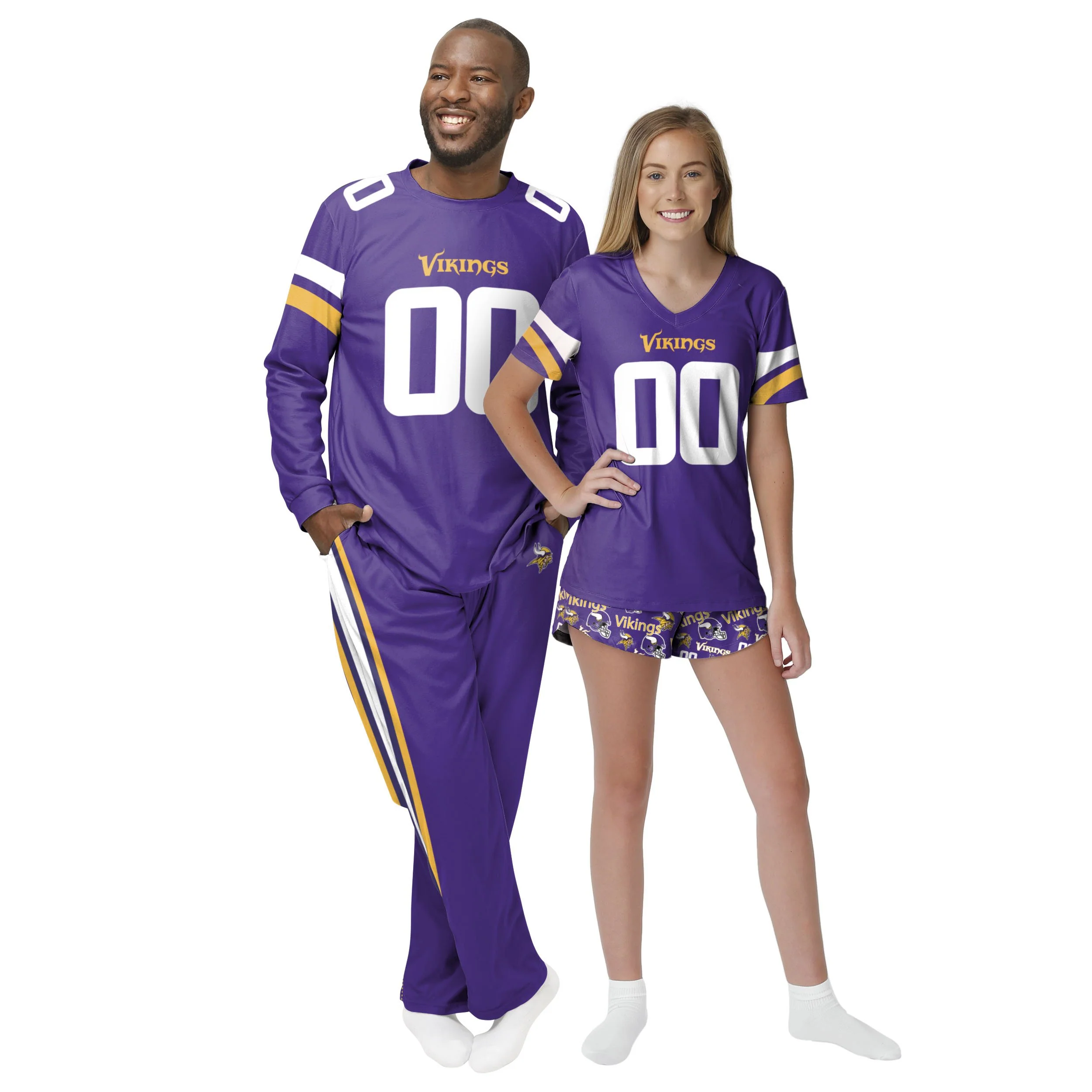 Minnesota Vikings NFL Womens Gameday Ready Pajama Set - Image 3
