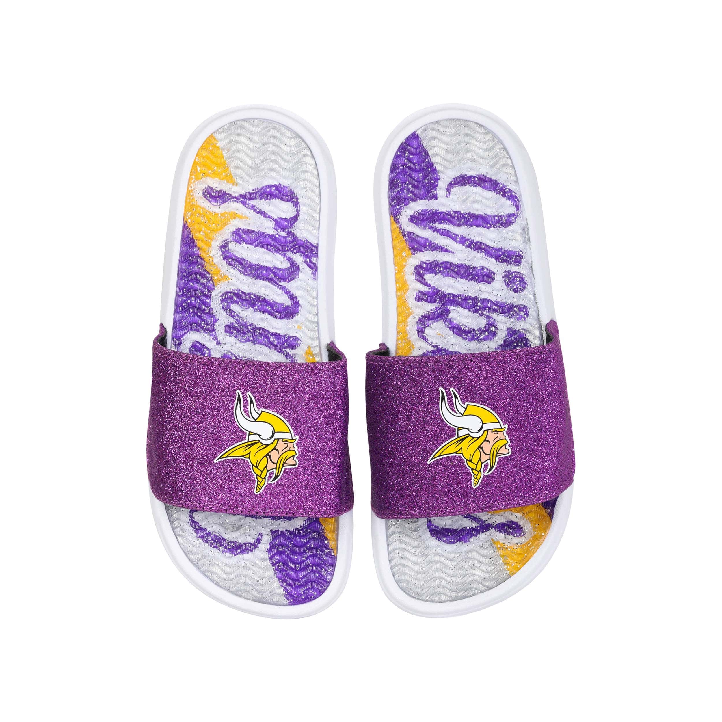 Minnesota Vikings NFL Womens Glitter Gel Slide - Image 3