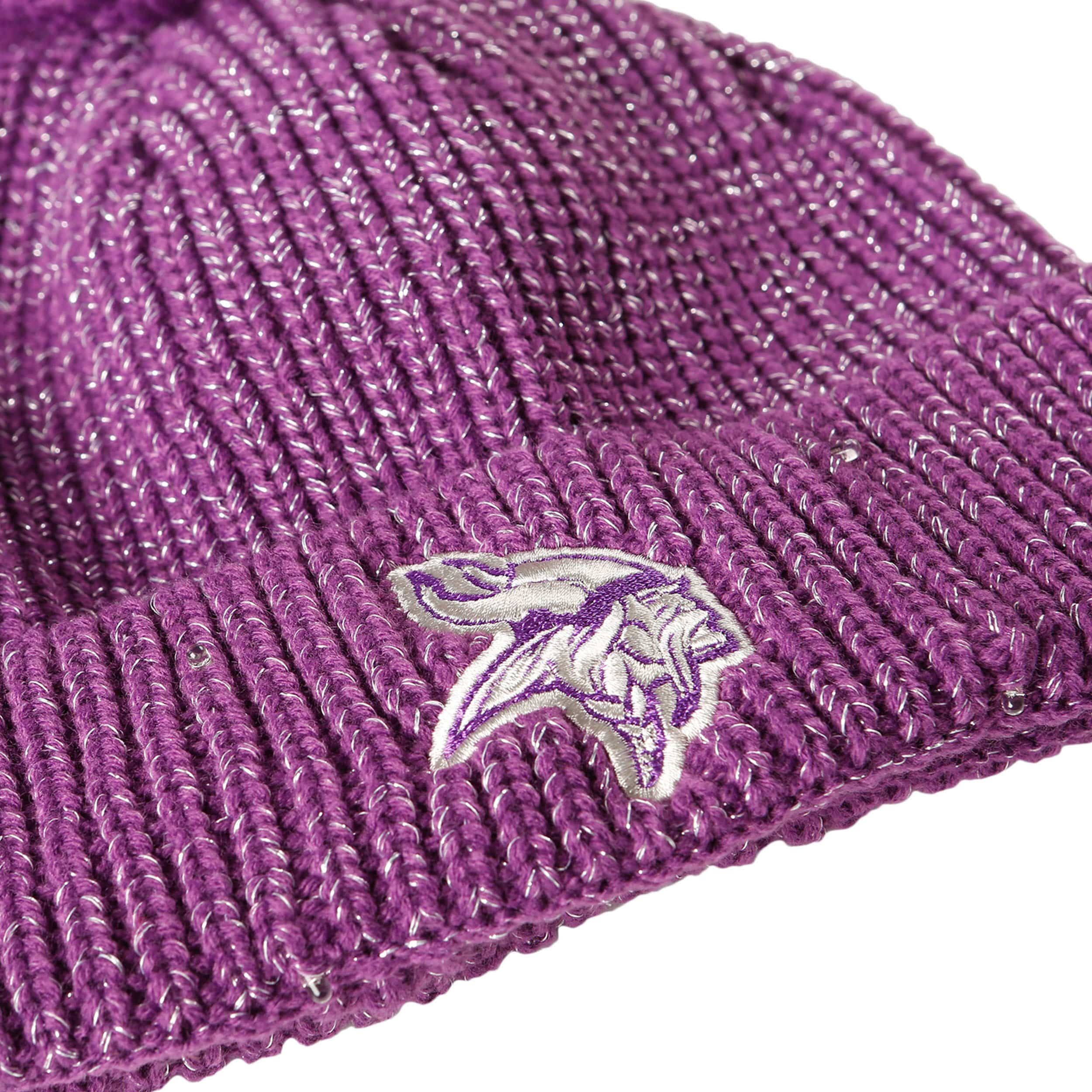 Minnesota Vikings NFL Womens Glitter Knit Cold Weather Set - Image 3