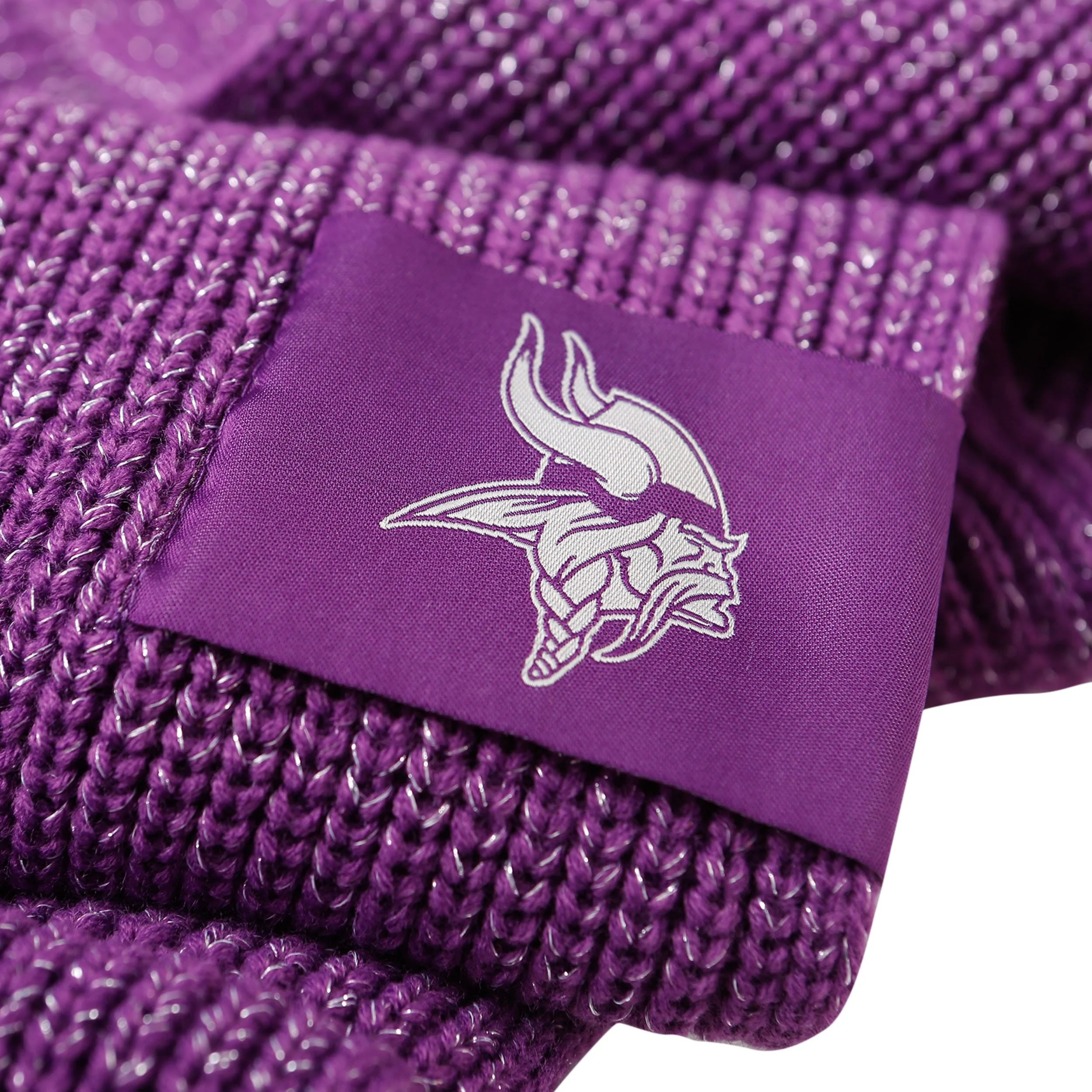 Minnesota Vikings NFL Womens Glitter Knit Cold Weather Set - Image 4