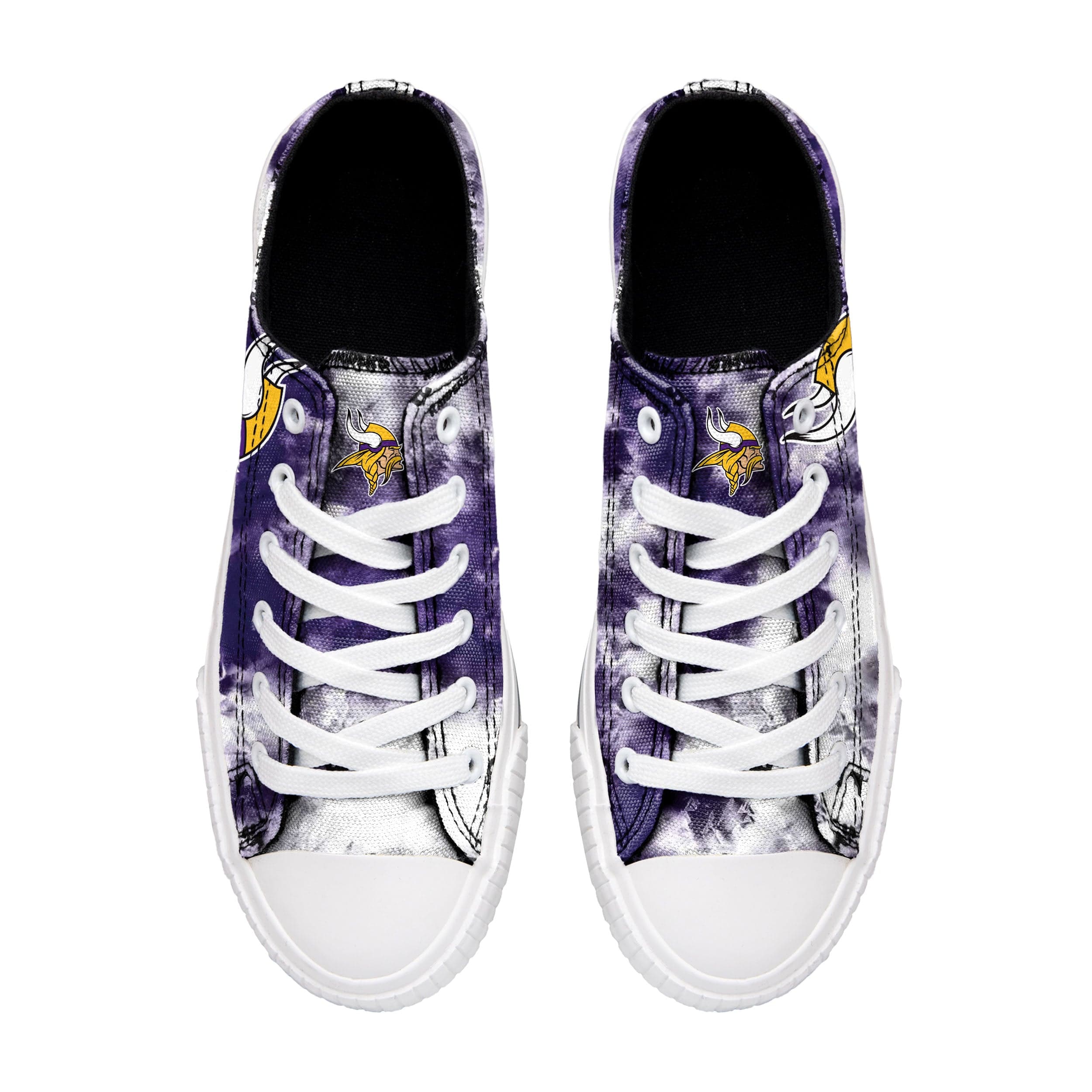Minnesota Vikings NFL Womens Low Top Tie-Dye Canvas Shoes - Image 3