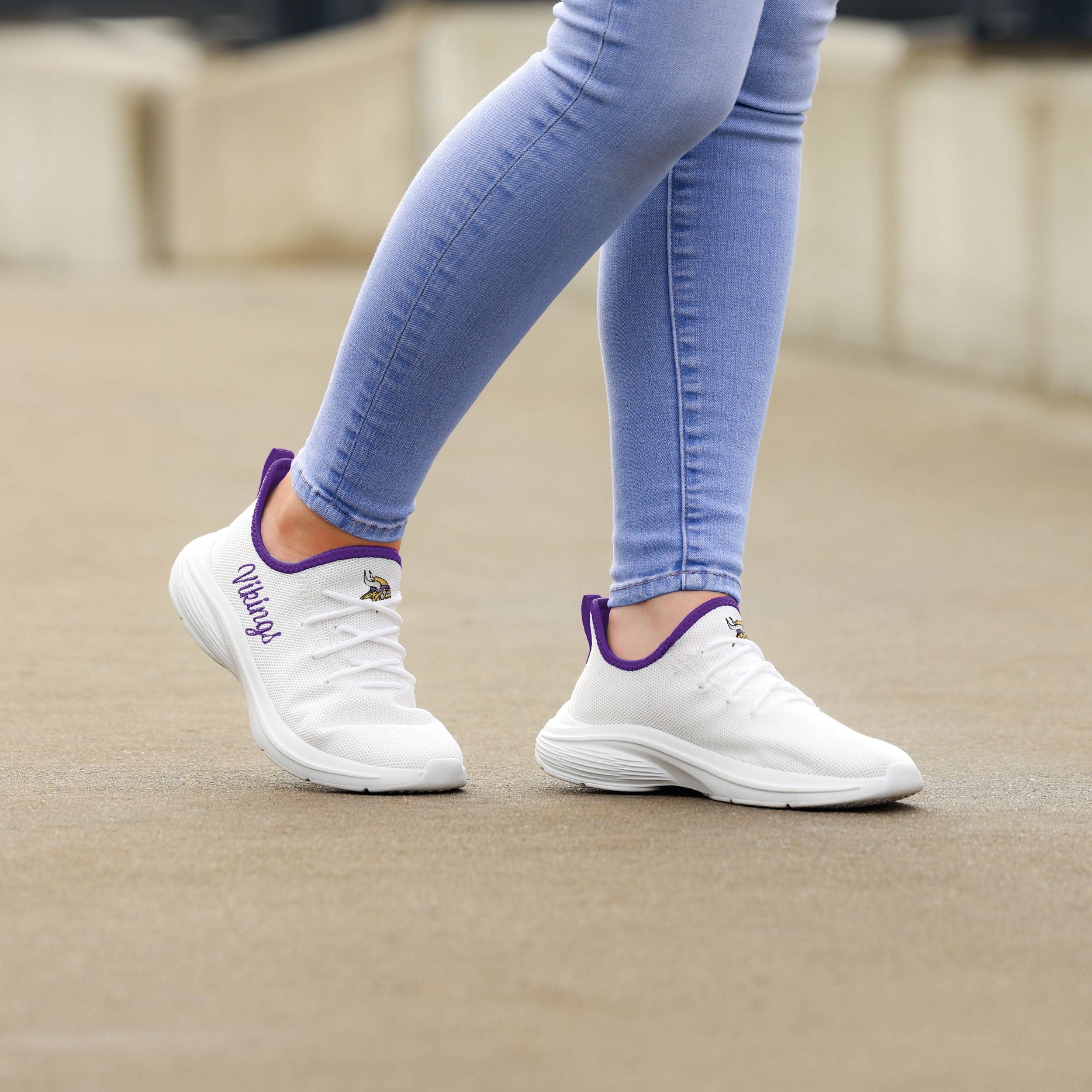 Minnesota Vikings NFL Womens Midsole White Sneakers - Image 3