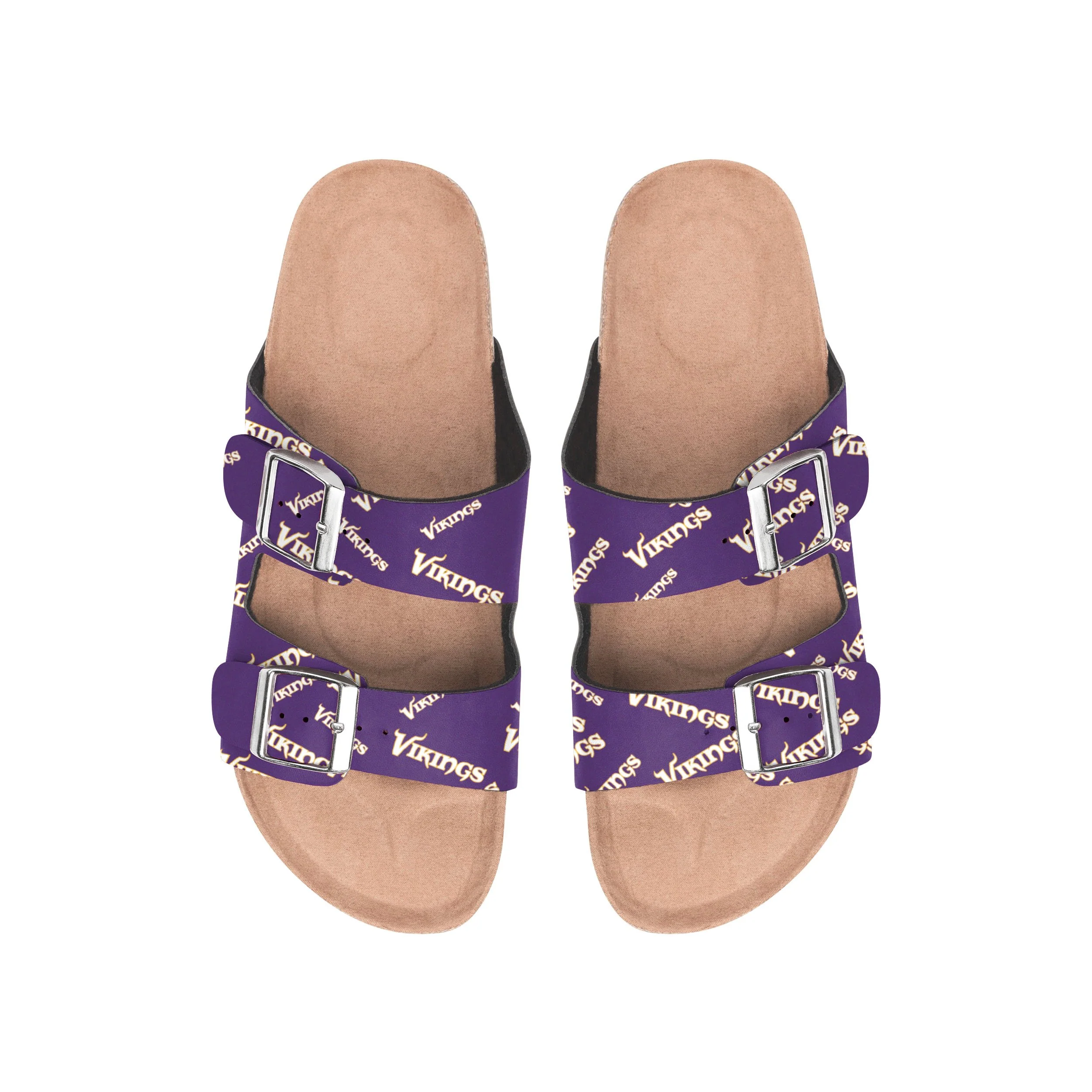 Minnesota Vikings NFL Womens Mini Print Double Buckle Sandal - Image 3