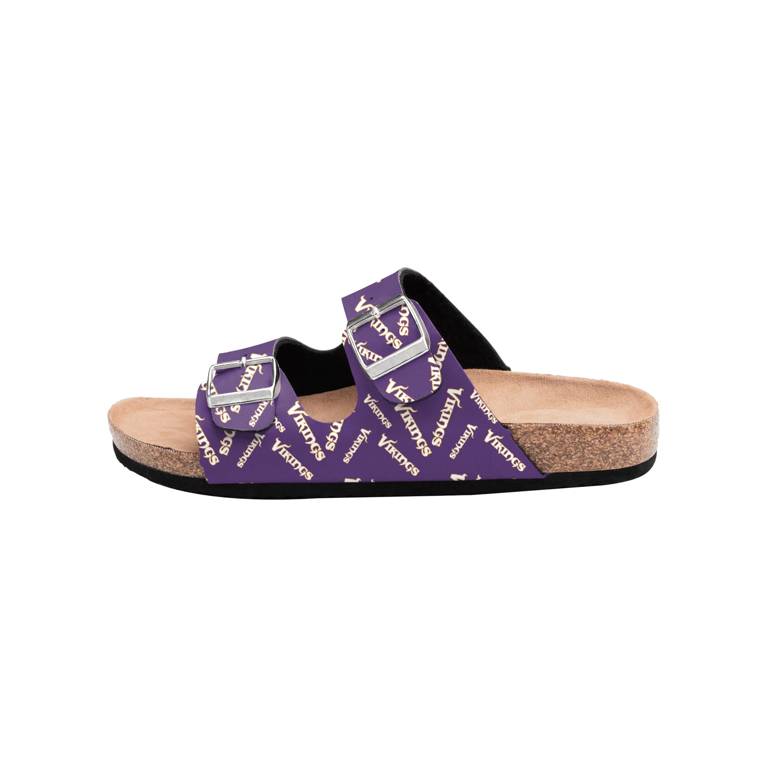 Minnesota Vikings NFL Womens Mini Print Double Buckle Sandal - Image 4