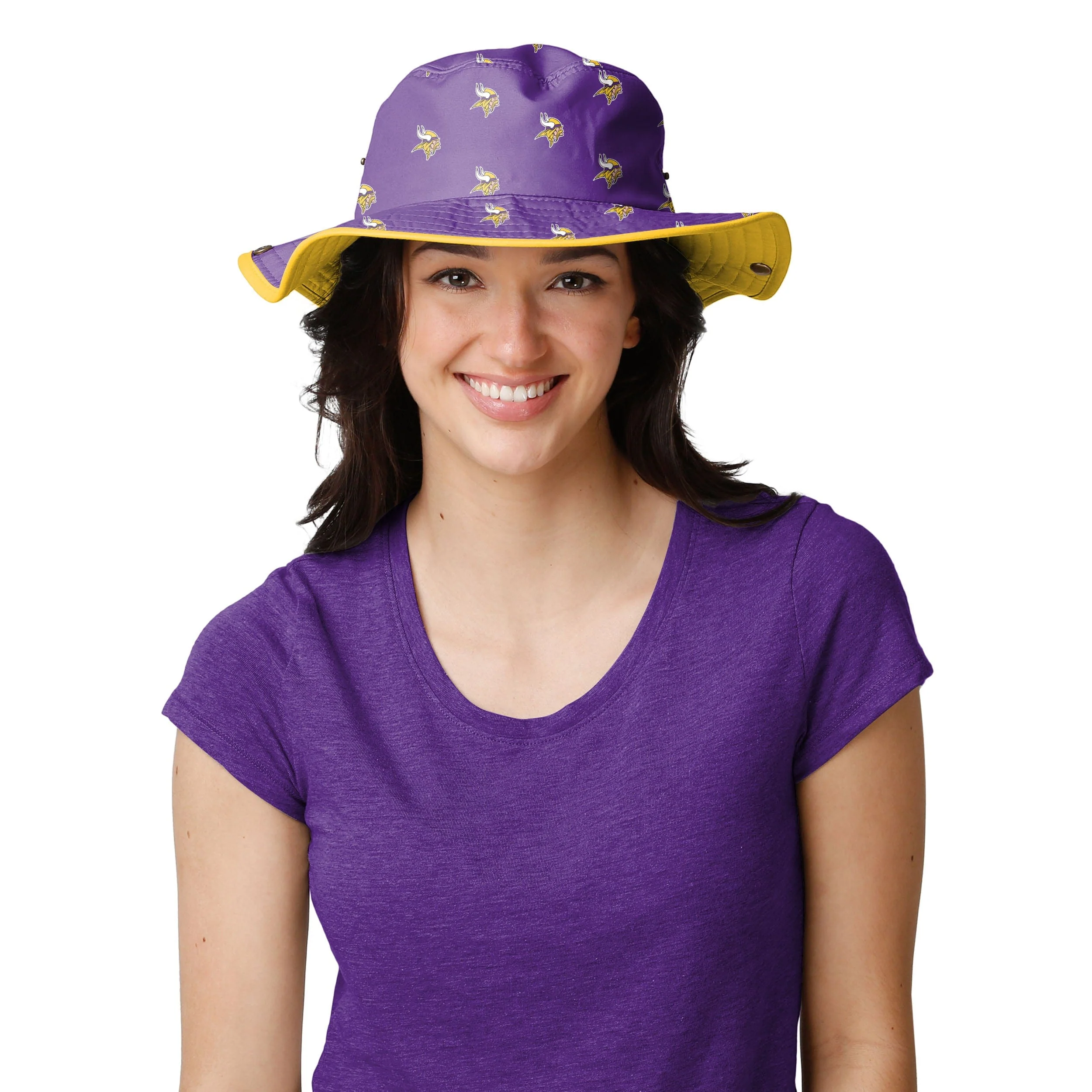 Minnesota Vikings NFL Womens Mini Print Hybrid Boonie Hat - Image 2