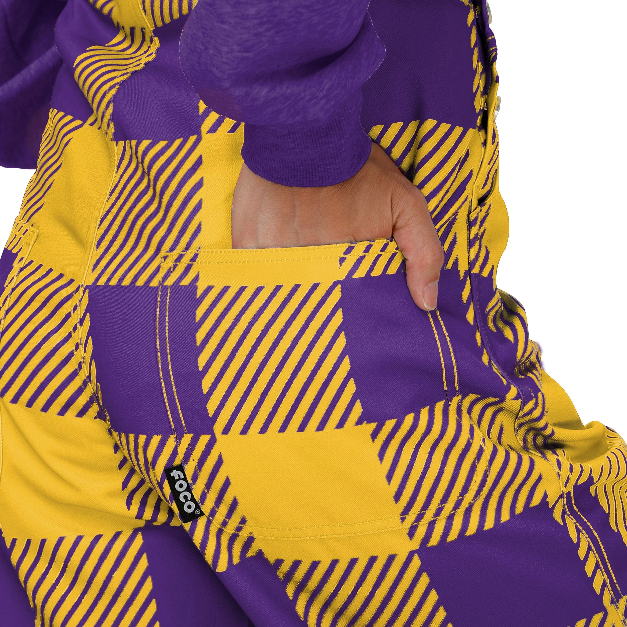 Minnesota Vikings NFL Womens Plaid Bib Overalls - Image 6