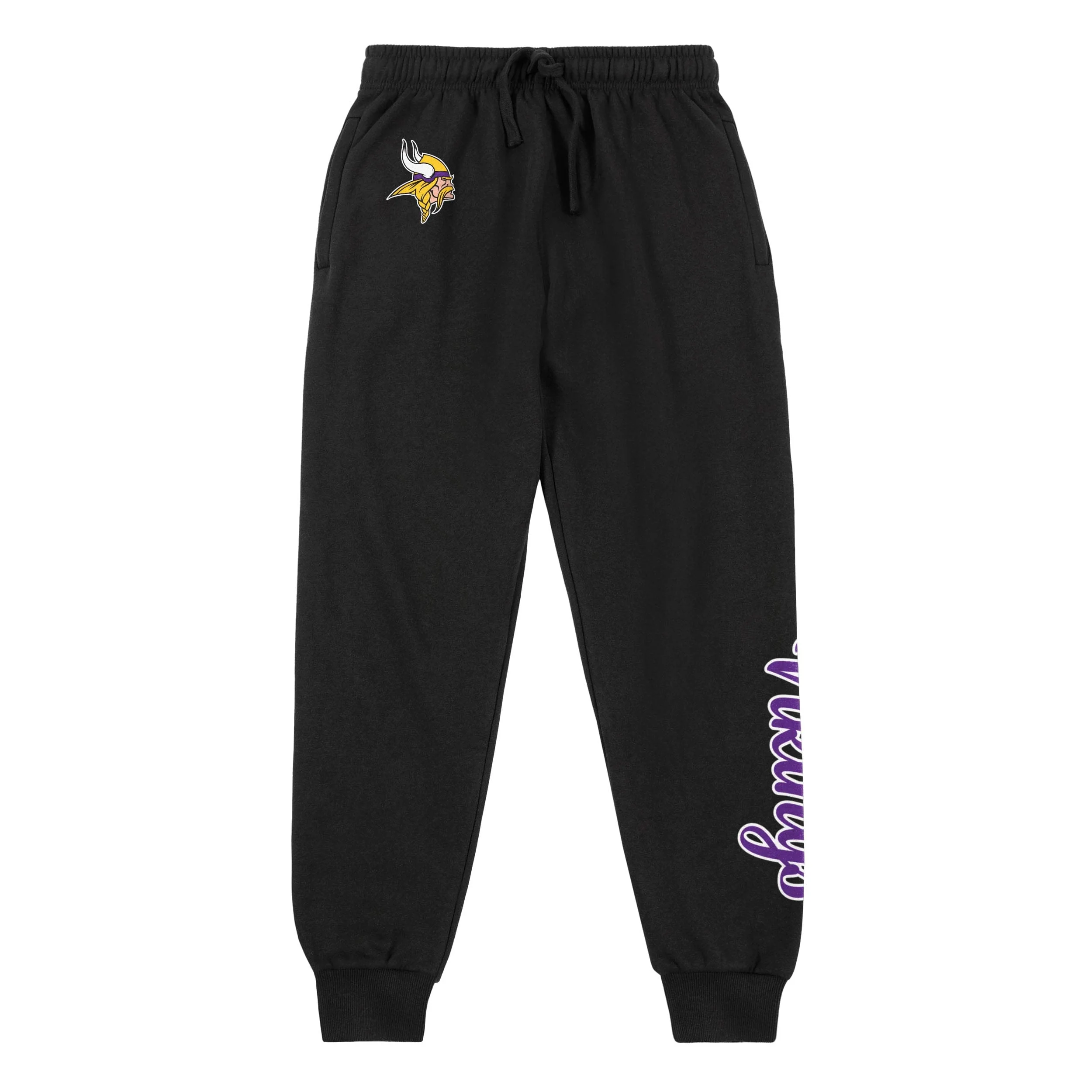 Minnesota Vikings NFL Womens Script Wordmark Black Joggers - Image 5