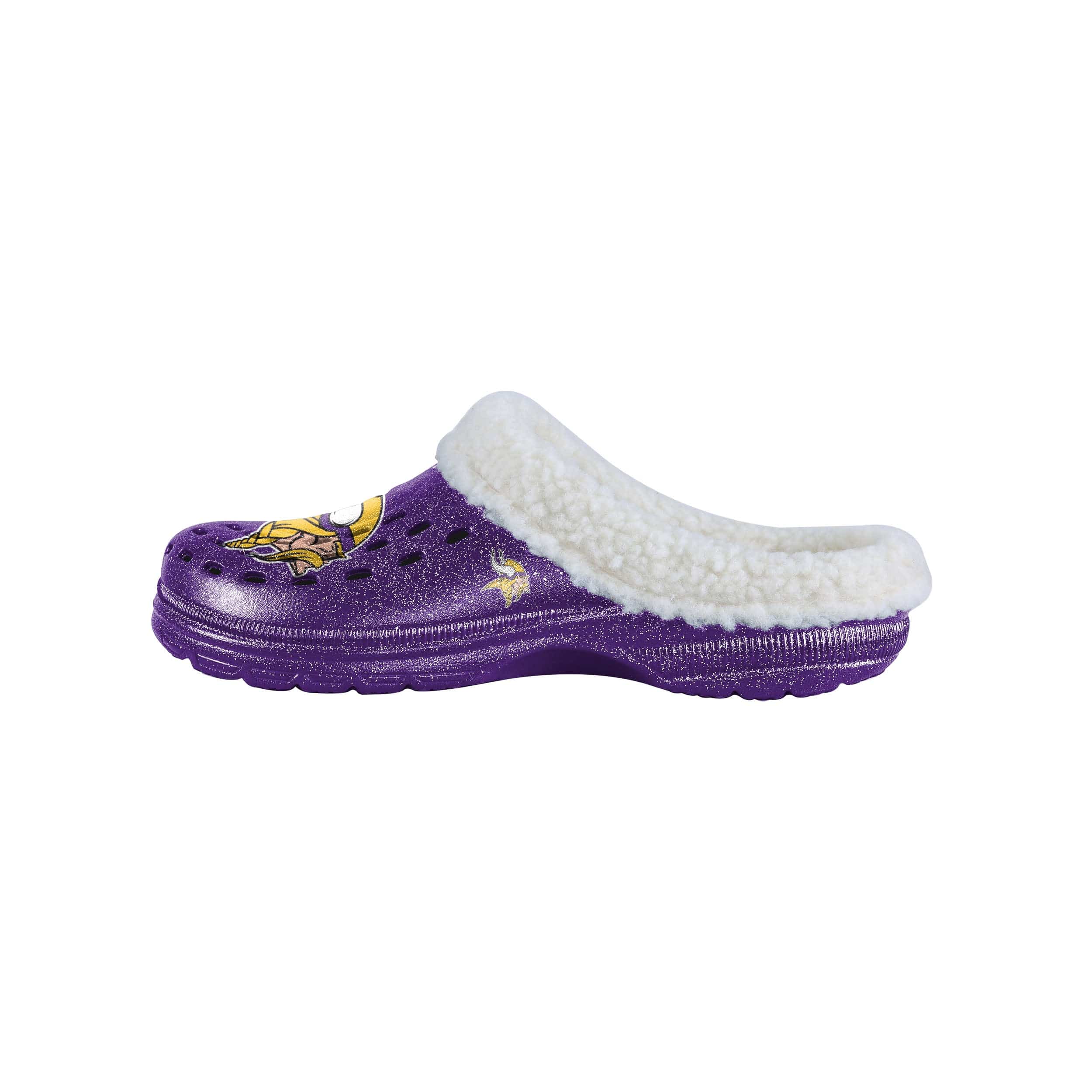 Minnesota Vikings NFL Womens Sherpa Lined Glitter Clog - Image 2
