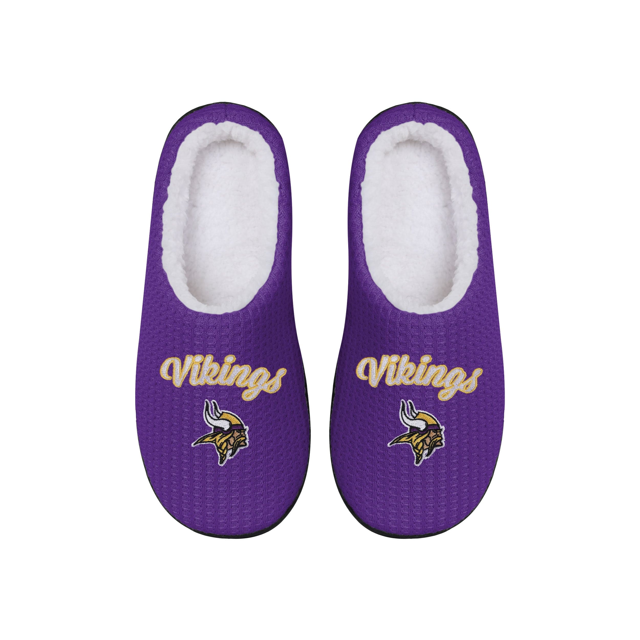 Minnesota Vikings NFL Womens Sherpa Lined Memory Foam Slippers - Image 3