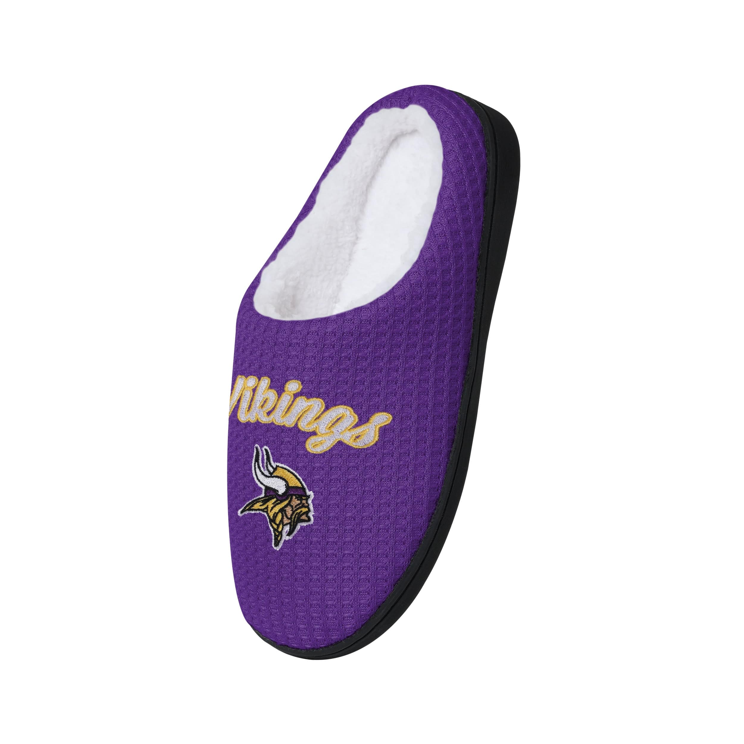 Minnesota Vikings NFL Womens Sherpa Lined Memory Foam Slippers - Image 4