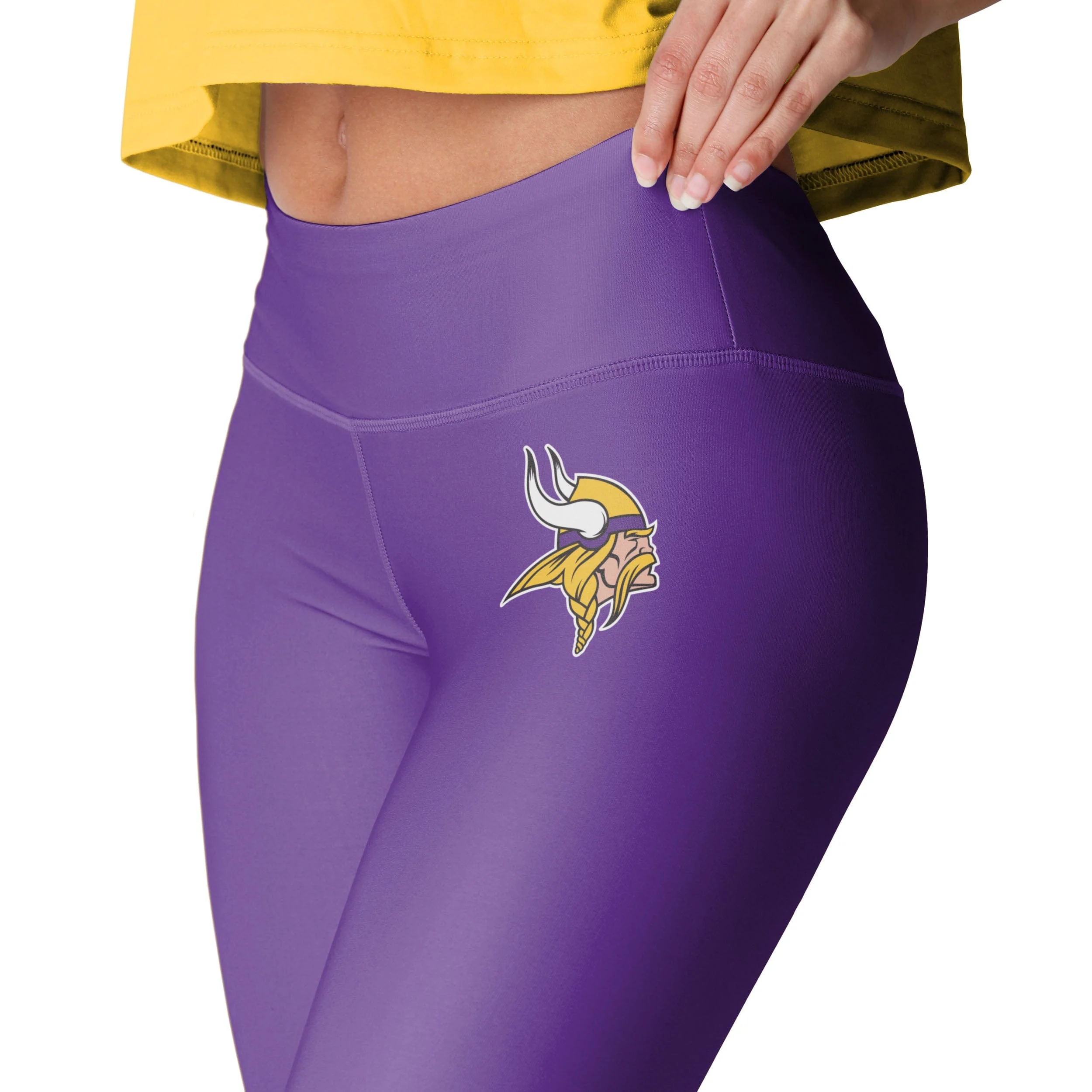 Minnesota Vikings NFL Womens Solid Big Wordmark Leggings - Image 3