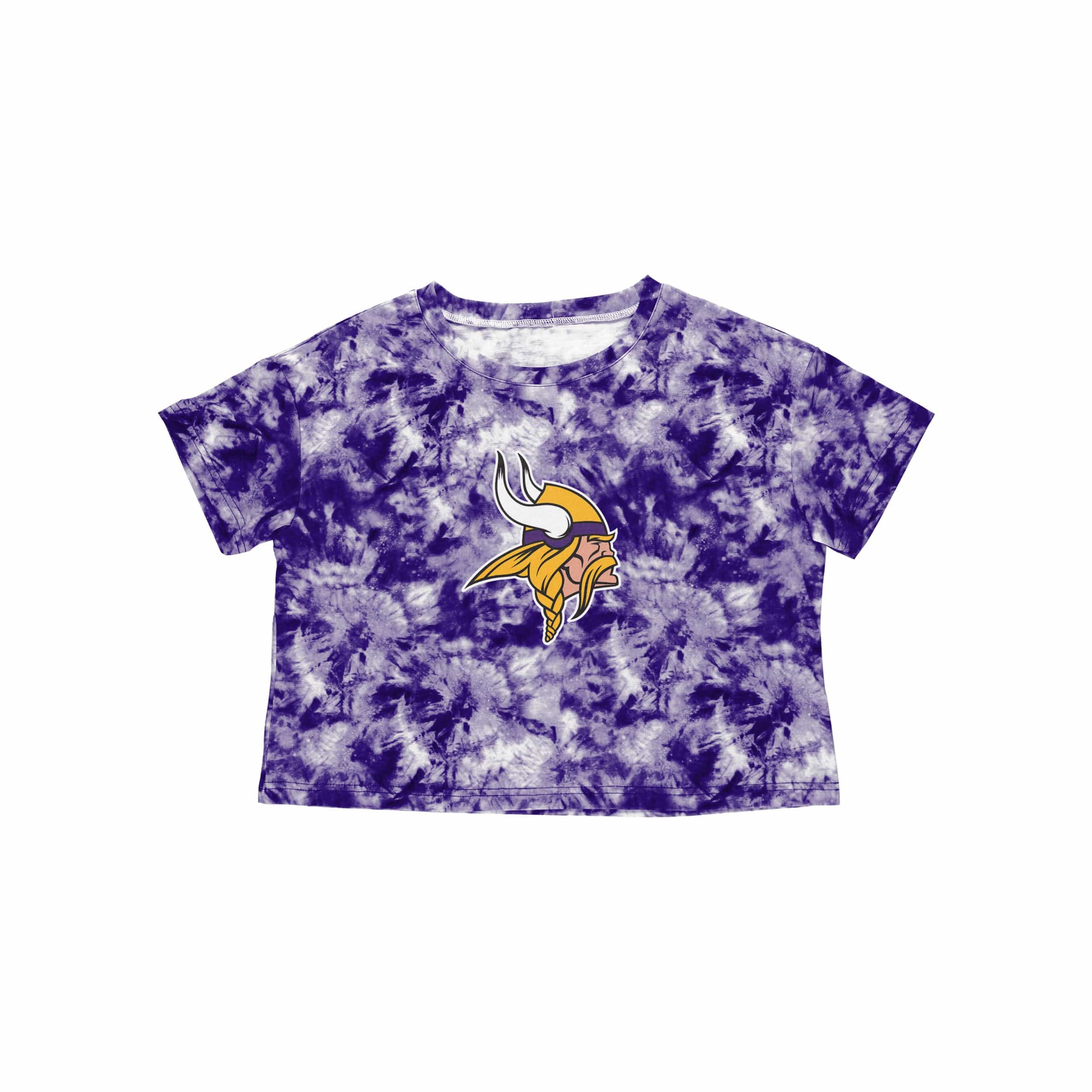 Minnesota Vikings NFL Womens Tie-Dye Big Logo Crop Top - Image 3