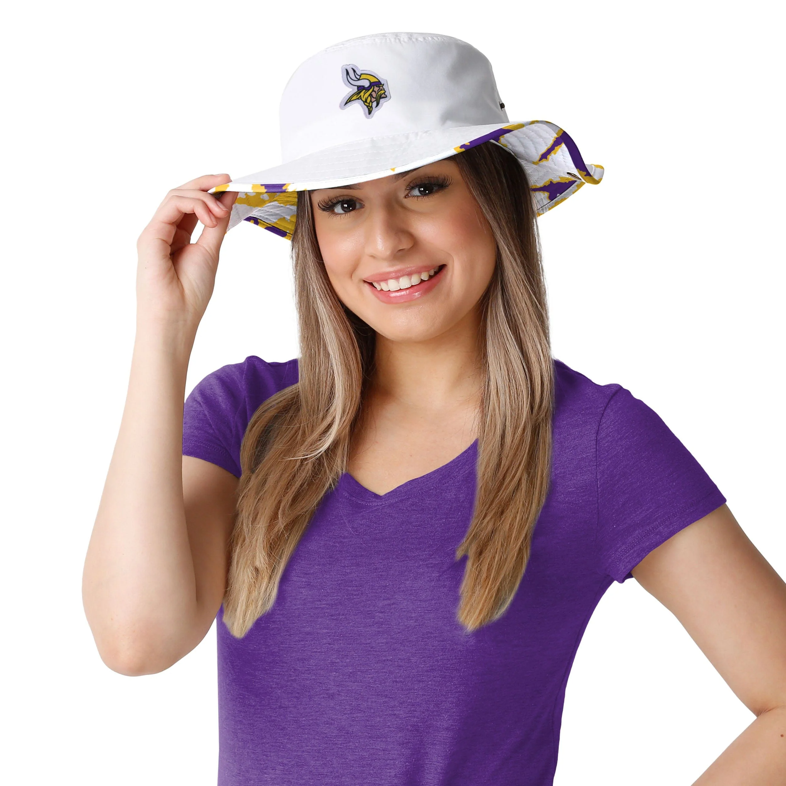 Minnesota Vikings NFL Womens White Hybrid Boonie Hat - Image 2