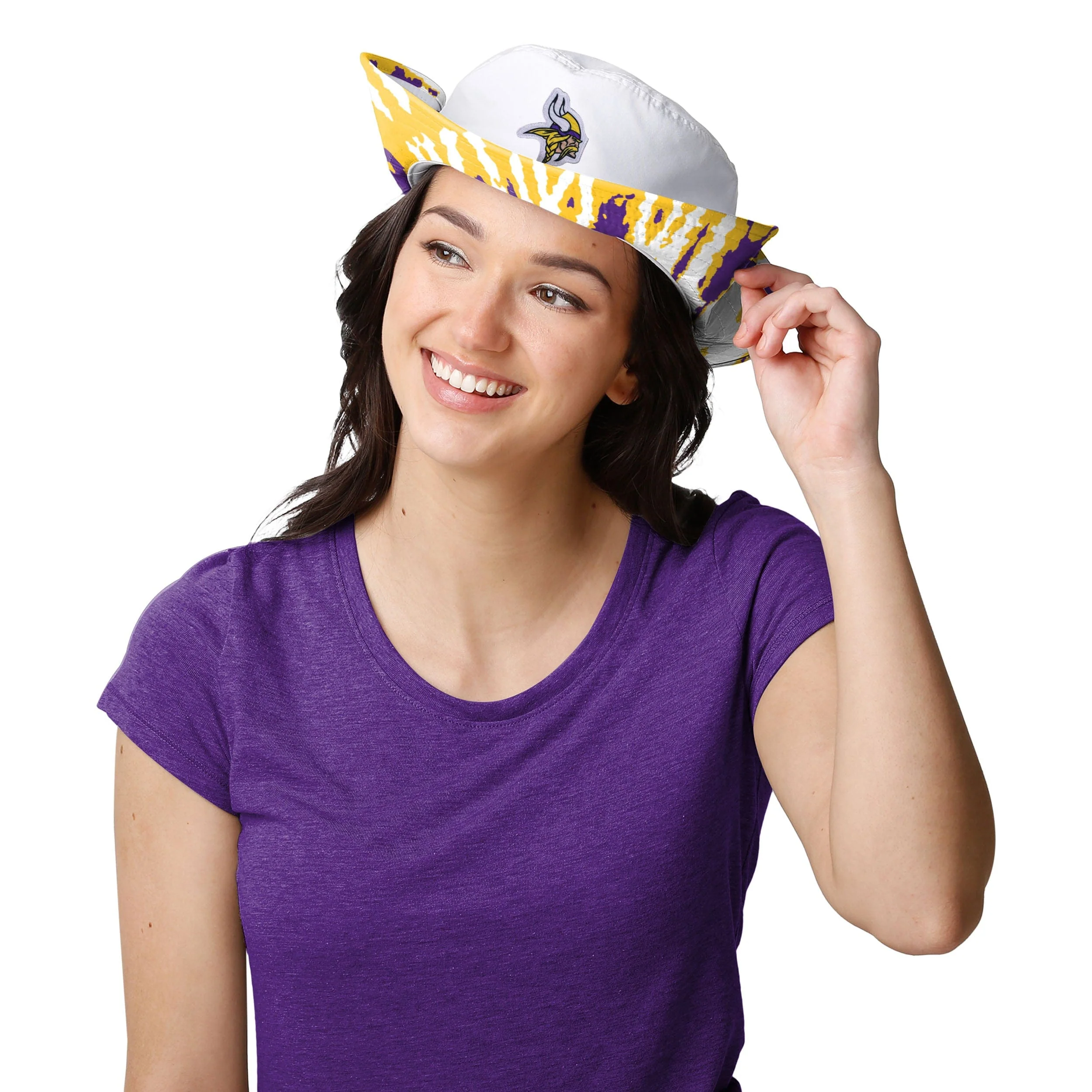 Minnesota Vikings NFL Womens White Hybrid Boonie Hat - Image 4