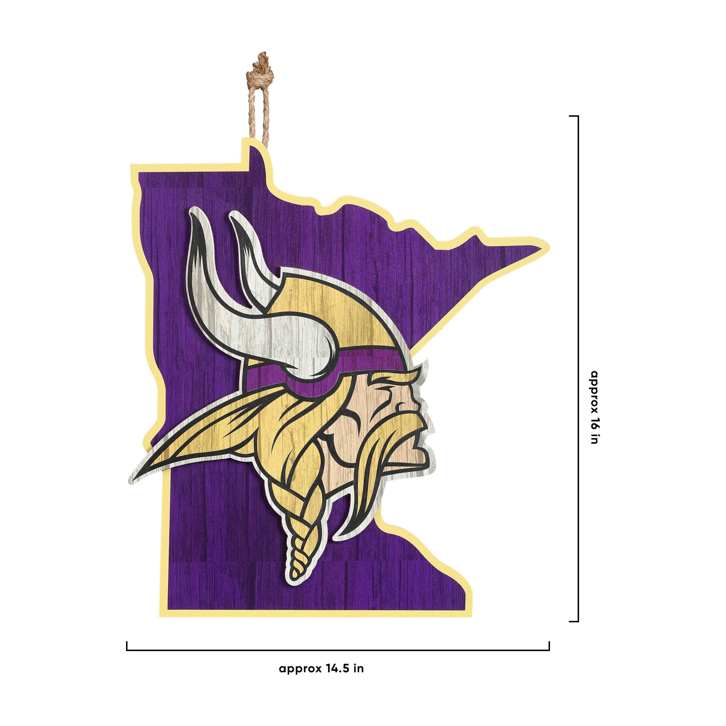 Minnesota Vikings NFL Wood State Sign - Image 5
