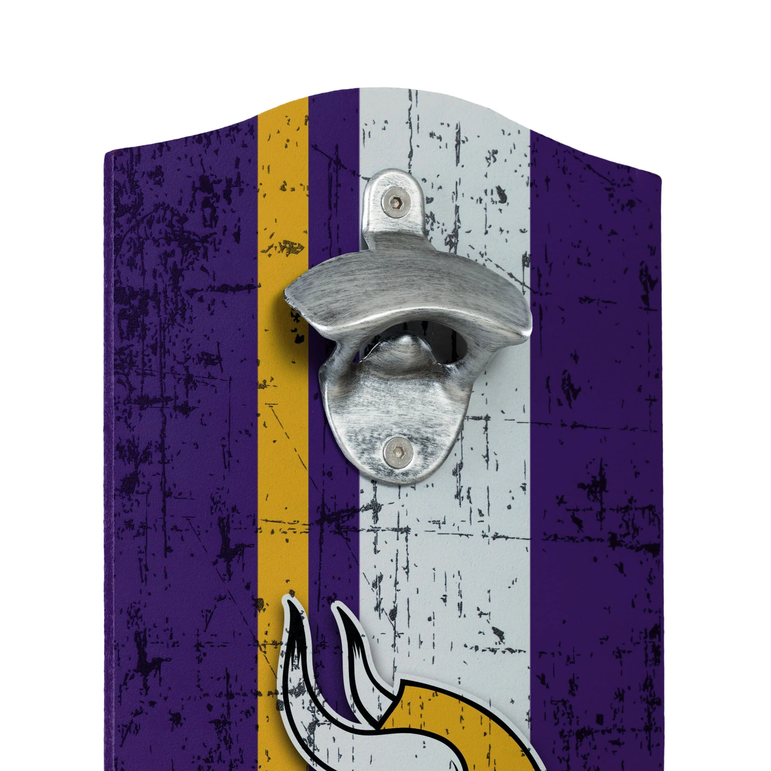 Minnesota Vikings NFL Wooden Bottle Cap Opener Sign - Image 3