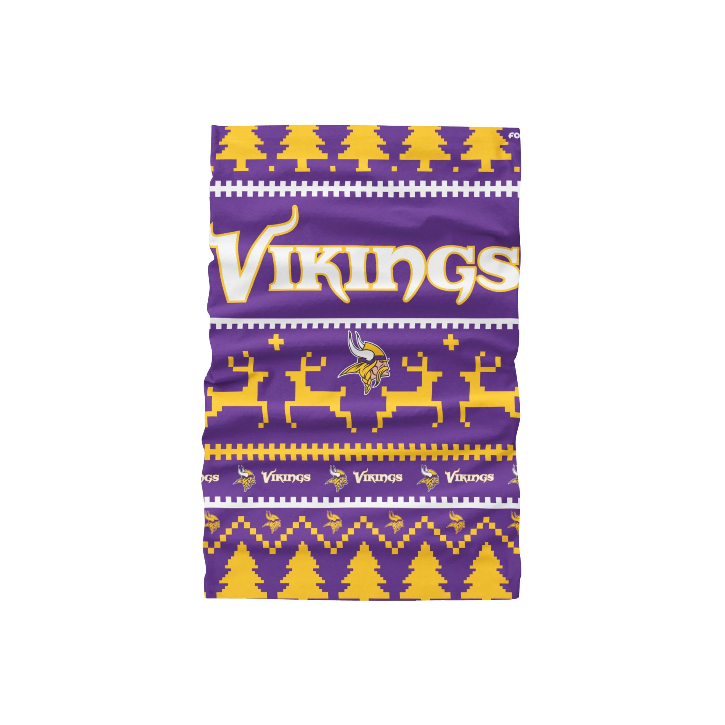 Minnesota Vikings NFL Wordmark Holiday Gaiter Scarf - Image 2